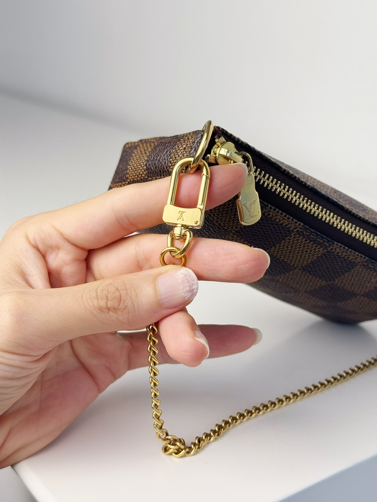 Louis Vuitton Vintage Mini Damier Pochette Accessoires Shoulder Crossbody Bag