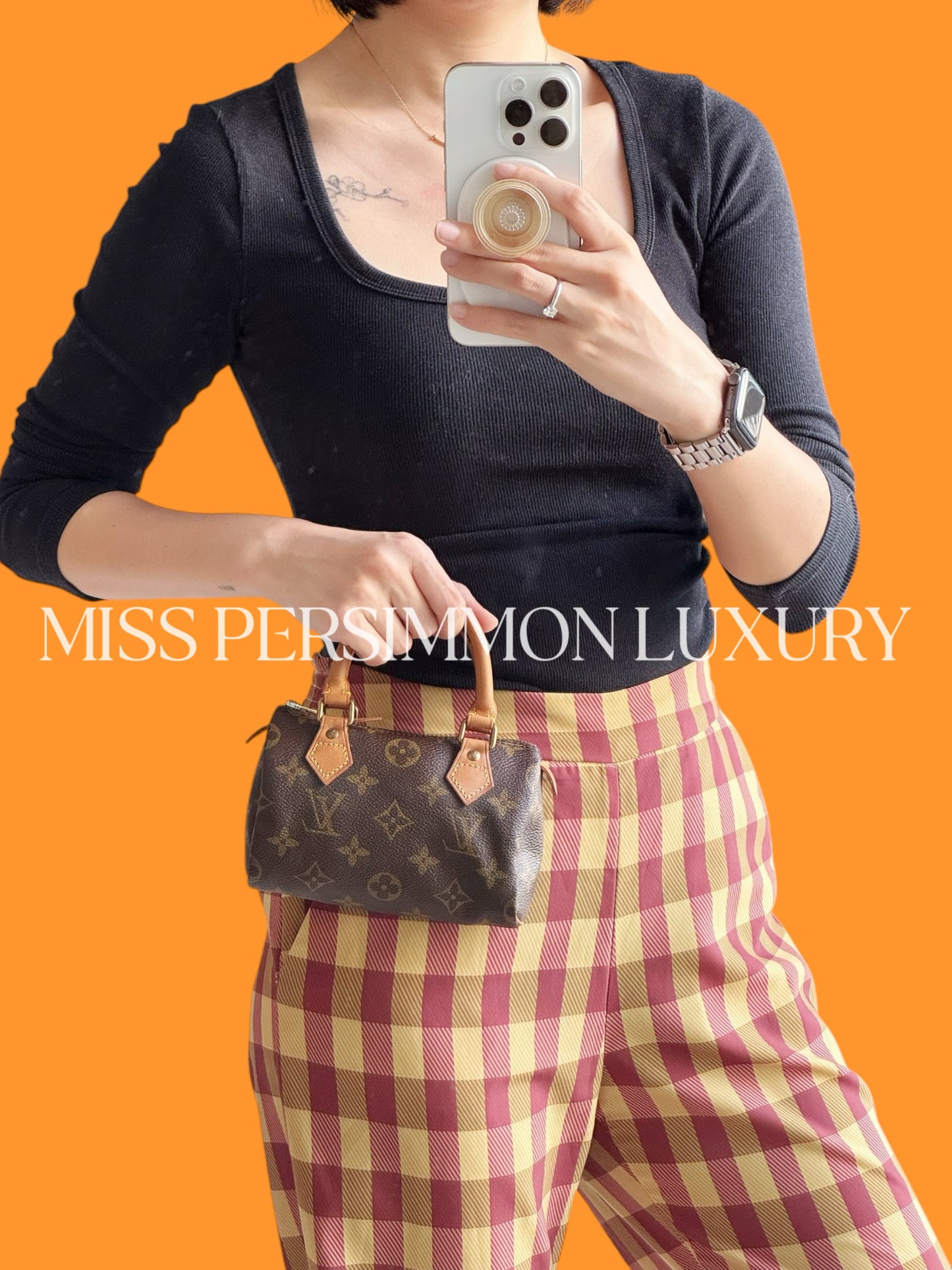 Louis Vuitton Vintage Mini Speedy Handbag Crossbody Bag