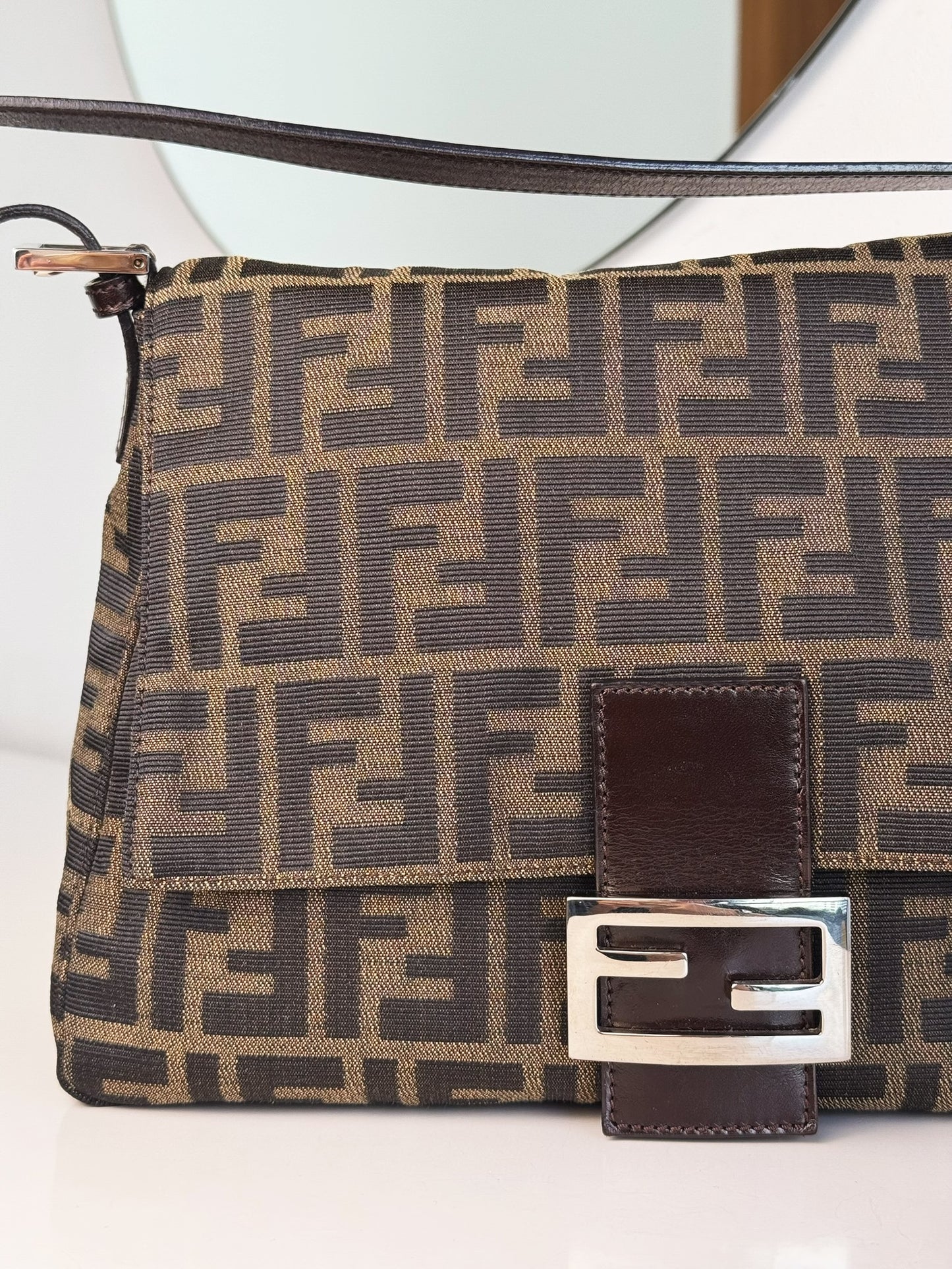 Fendi Vintage Zucca Mamma Baguette Shoulder Bag
