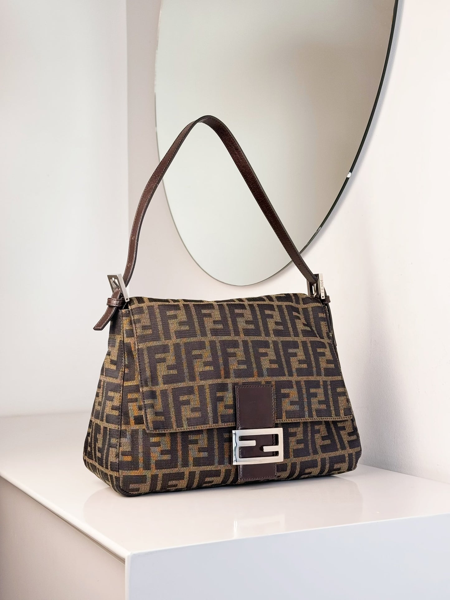 Fendi Vintage Zucca Mamma Baguette Shoulder Bag