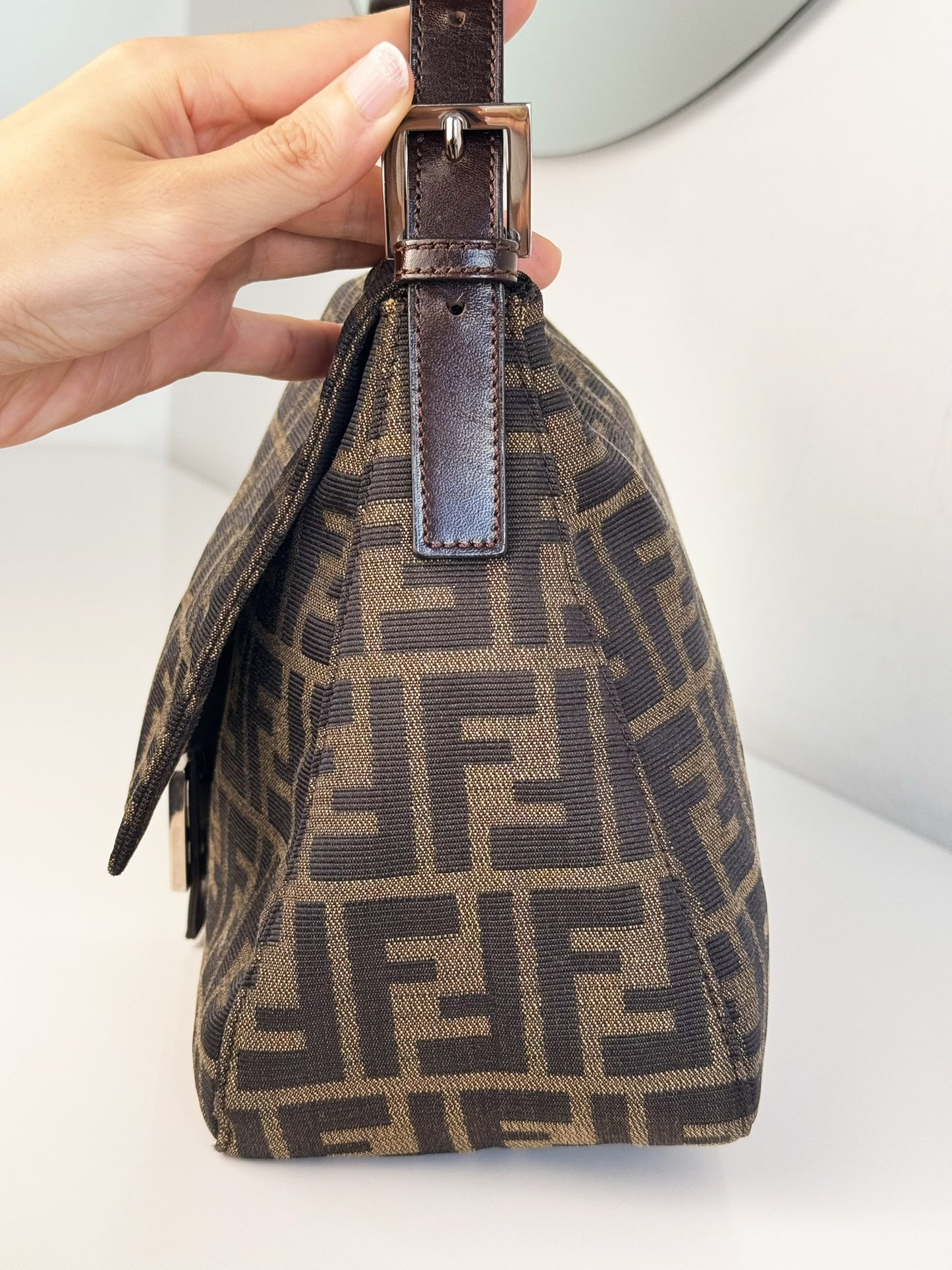 Fendi Vintage Zucca Mamma Baguette Shoulder Bag