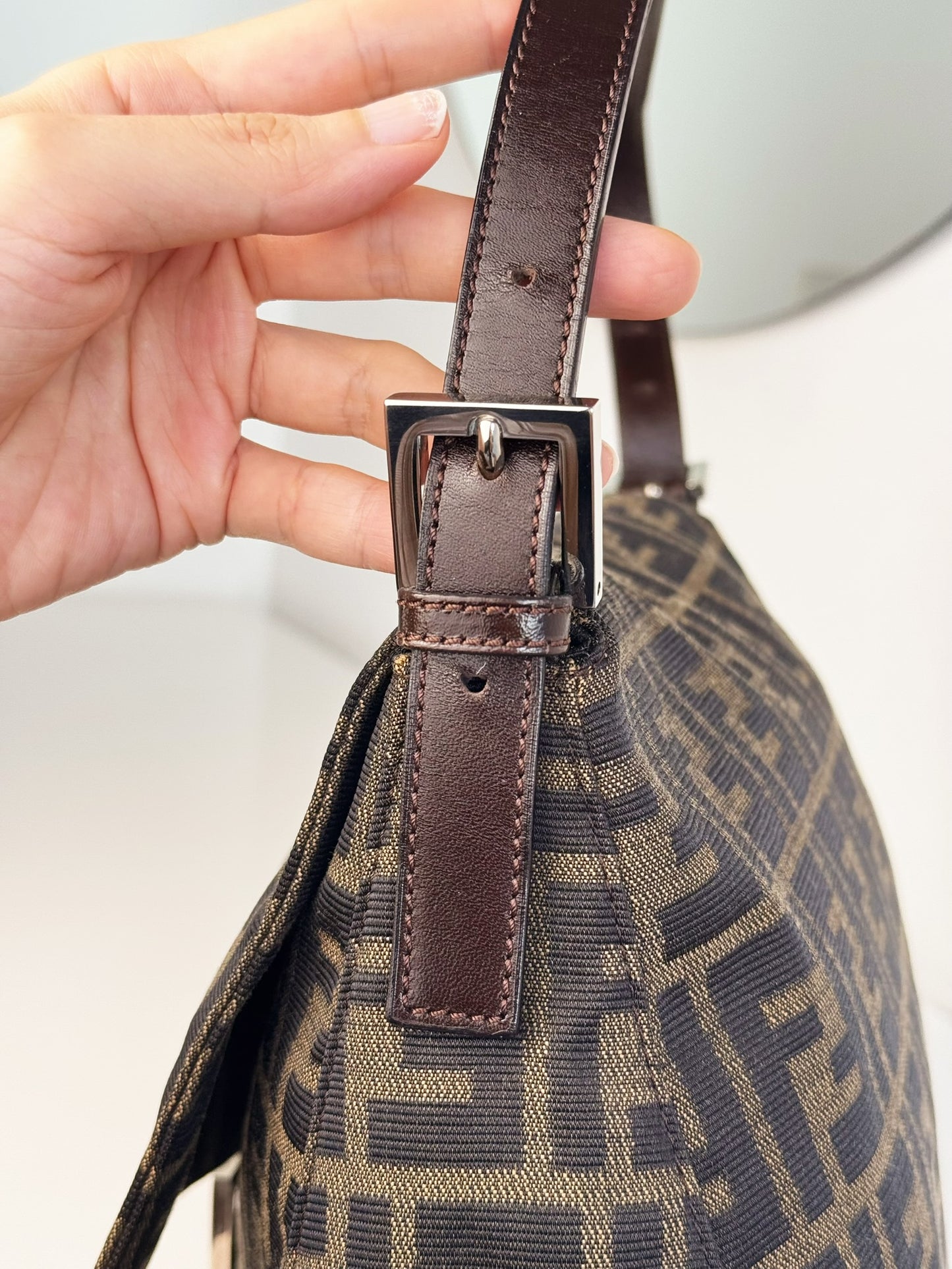 Fendi Vintage Zucca Mamma Baguette Shoulder Bag