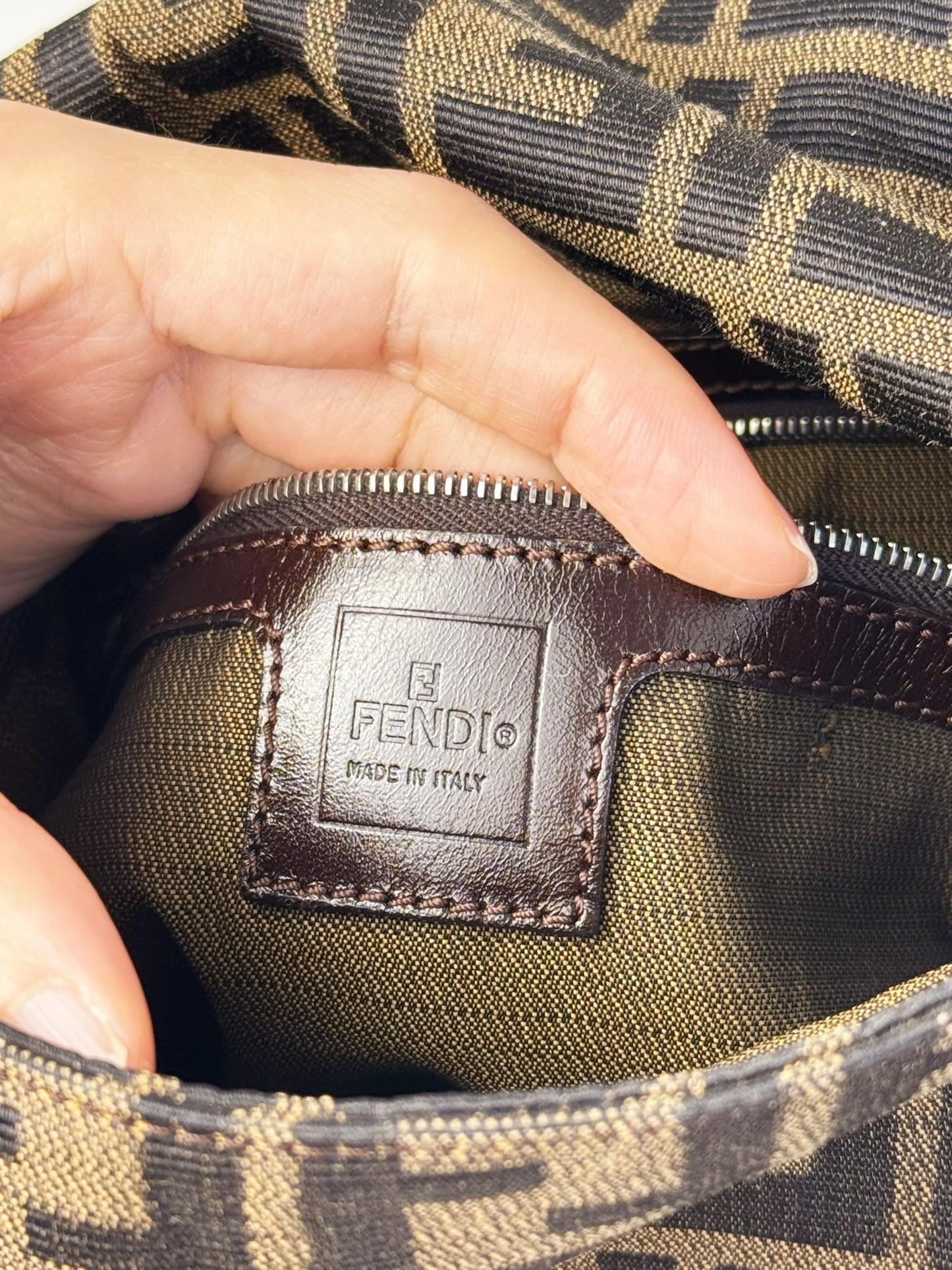 Fendi Vintage Zucca Mamma Baguette Shoulder Bag