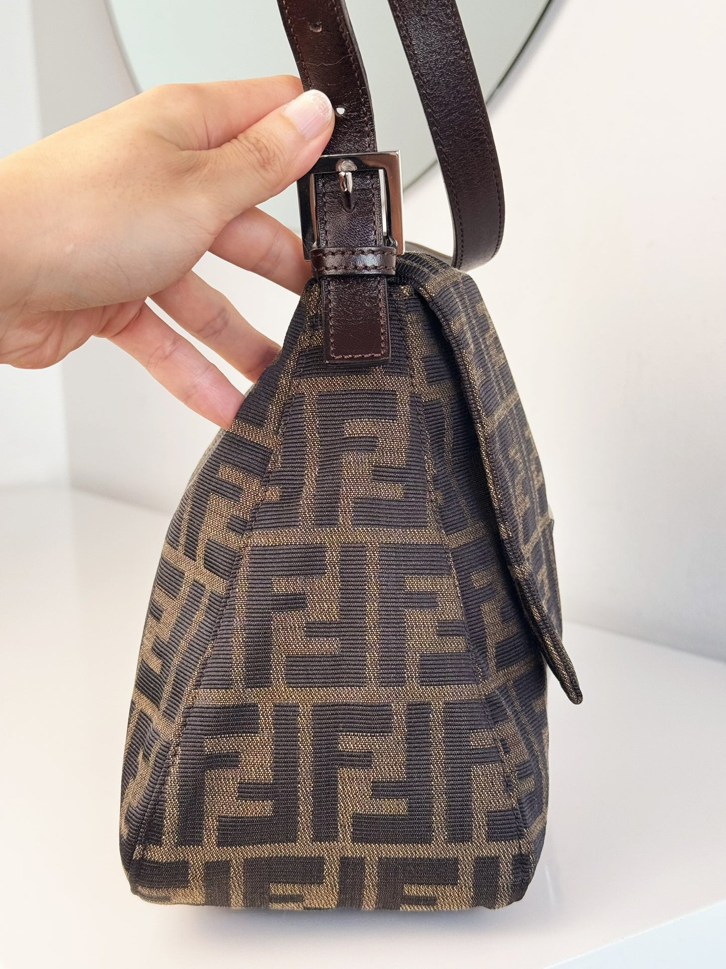 Fendi Vintage Zucca Mamma Baguette Shoulder Bag