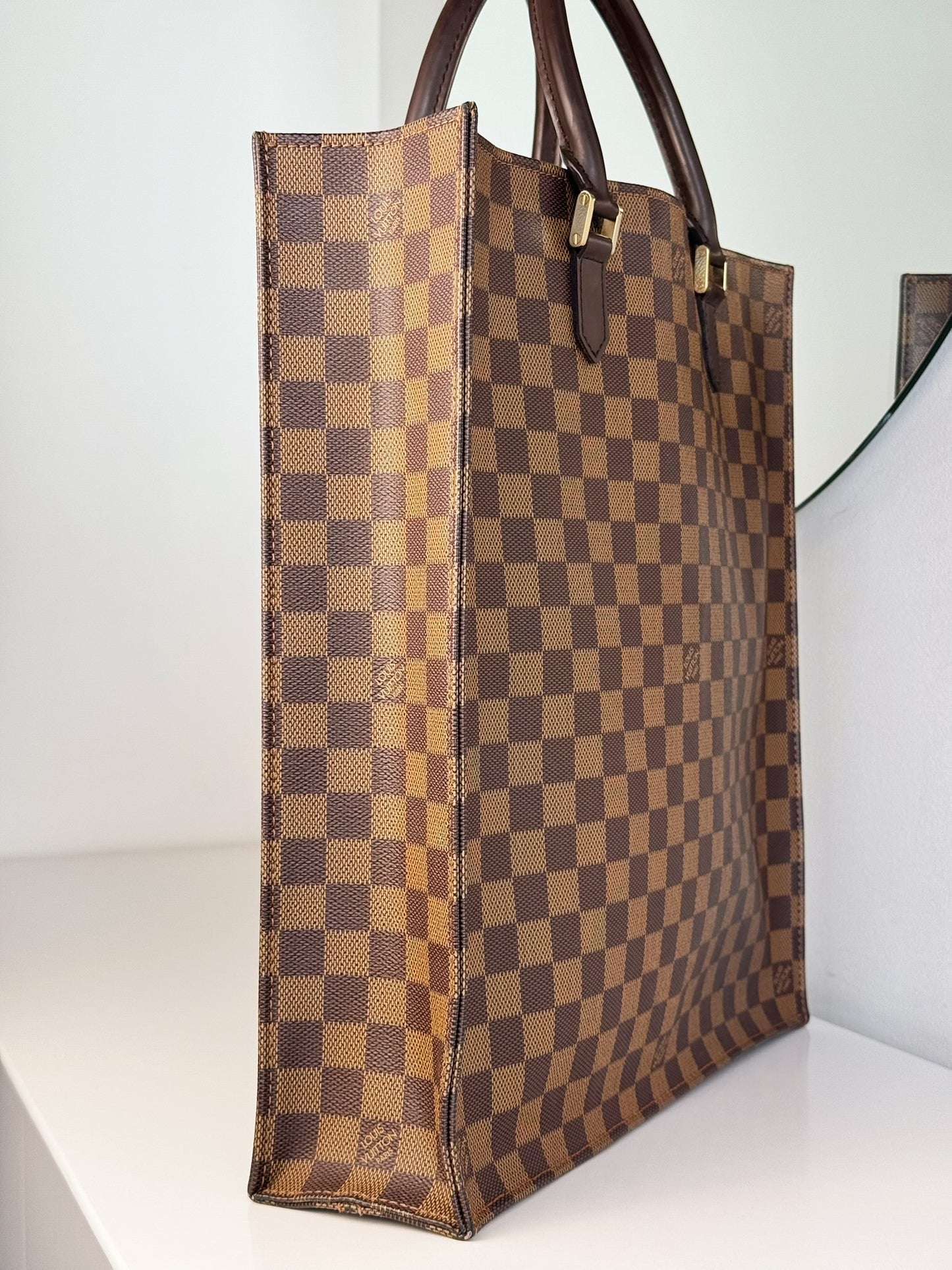 Louis Vuitton Vintage Damier Plat Sac Tote Crossbody Bag