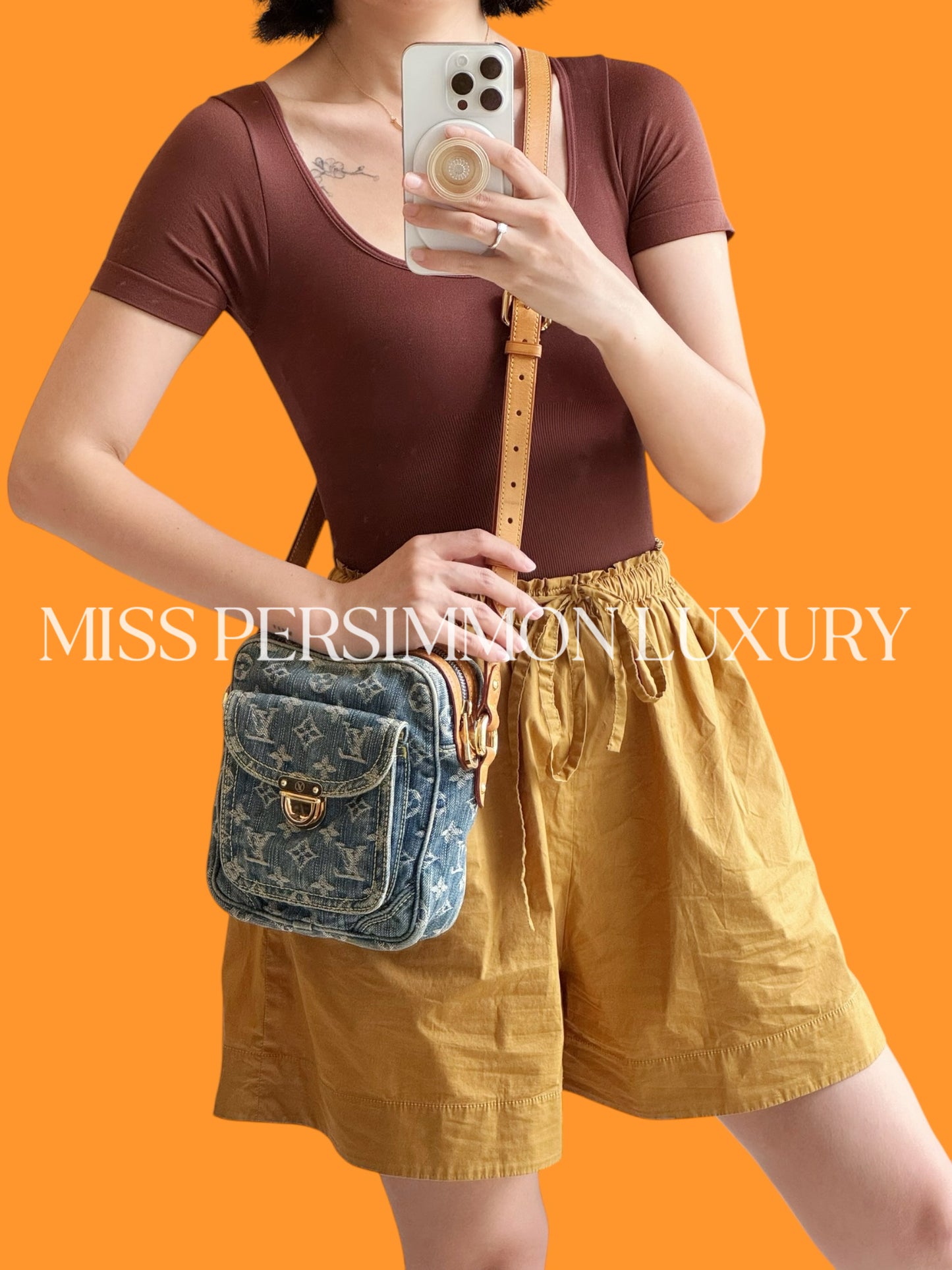 Louis Vuitton Vintage Denim Camera Crossbody Bag