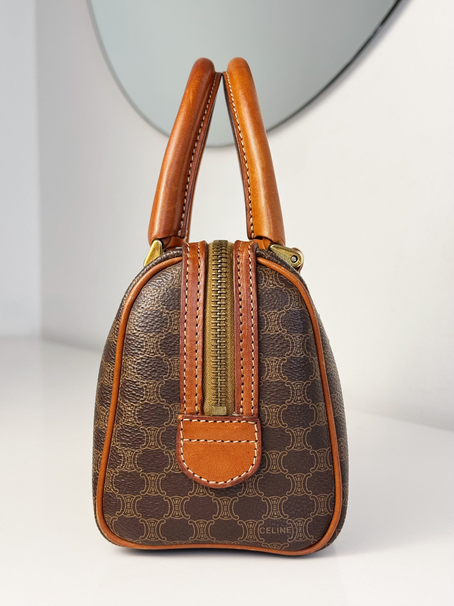Celine Vintage Macadam Mini Boston Handbag