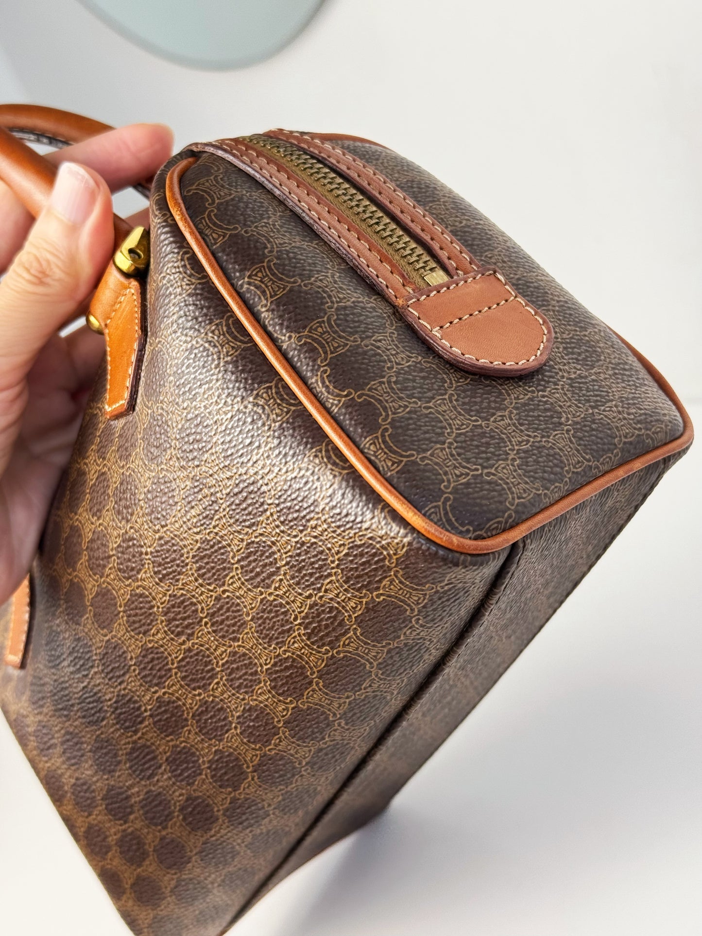 Celine Vintage Macadam Mini Boston Handbag