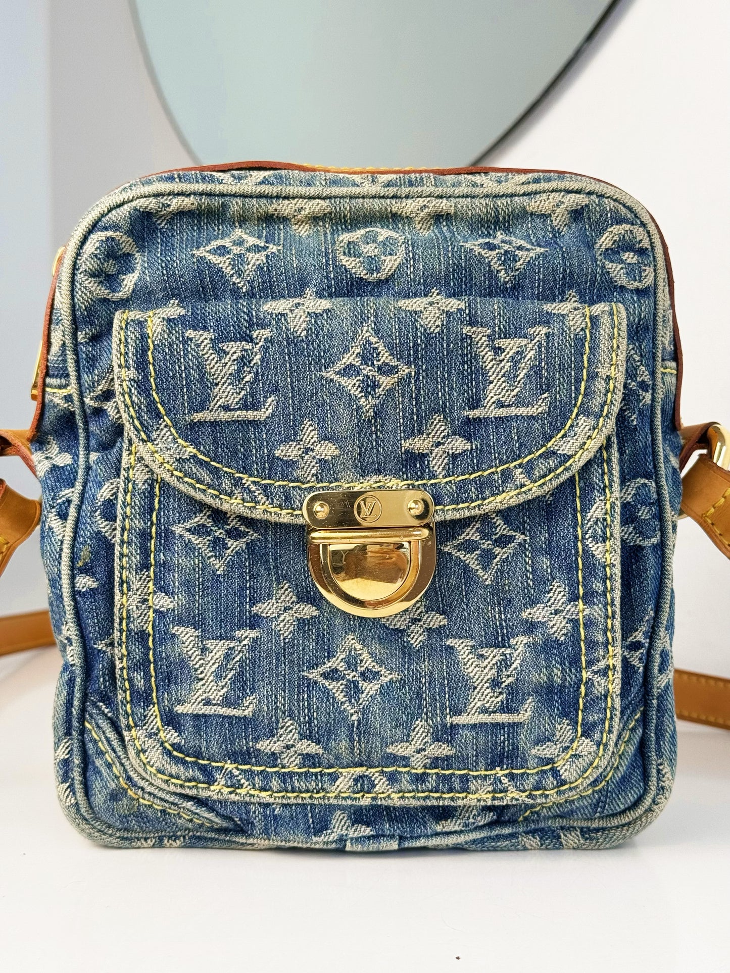 Louis Vuitton Vintage Denim Camera Crossbody Bag