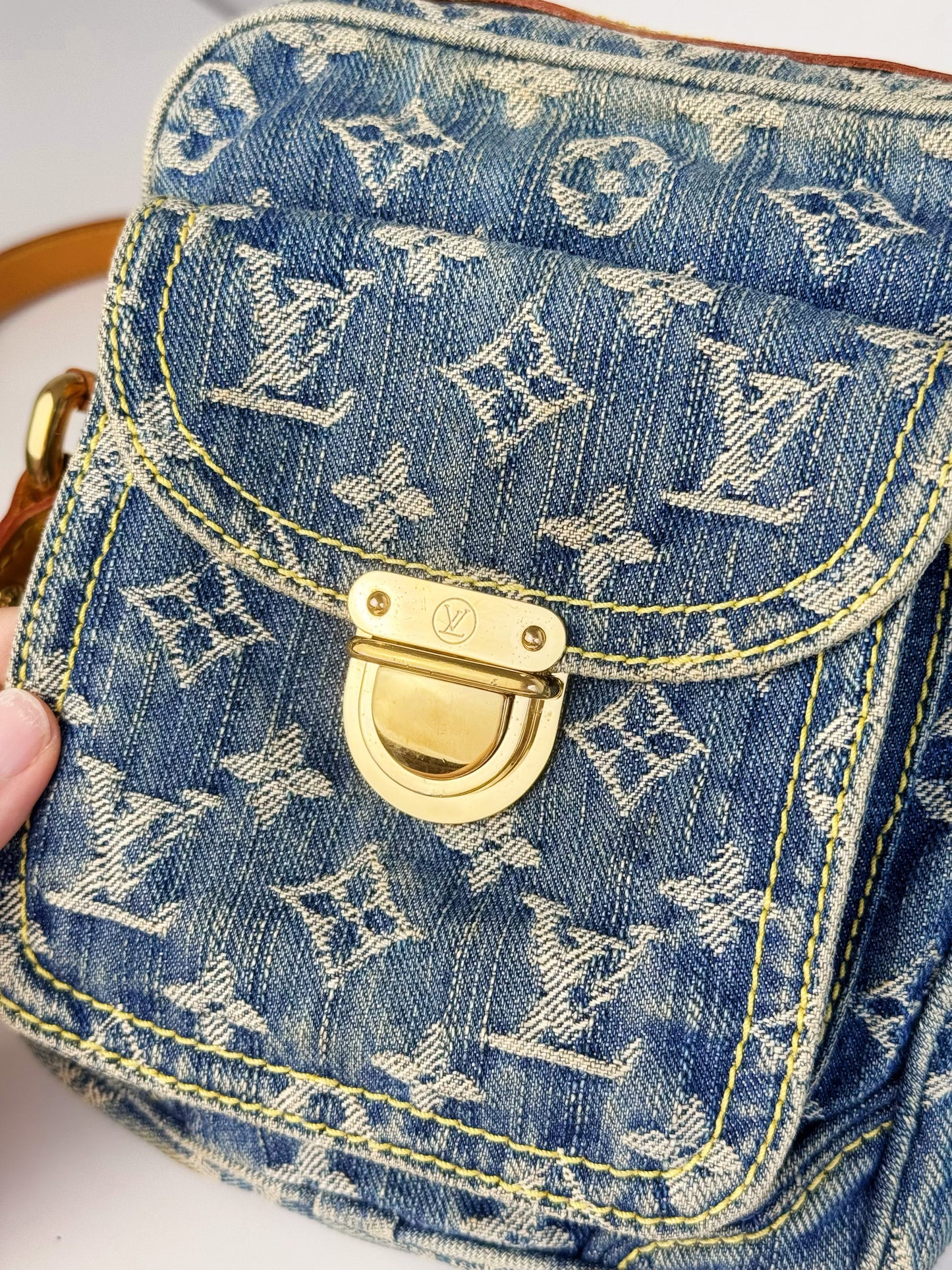 Louis Vuitton Vintage Denim Camera Crossbody Bag