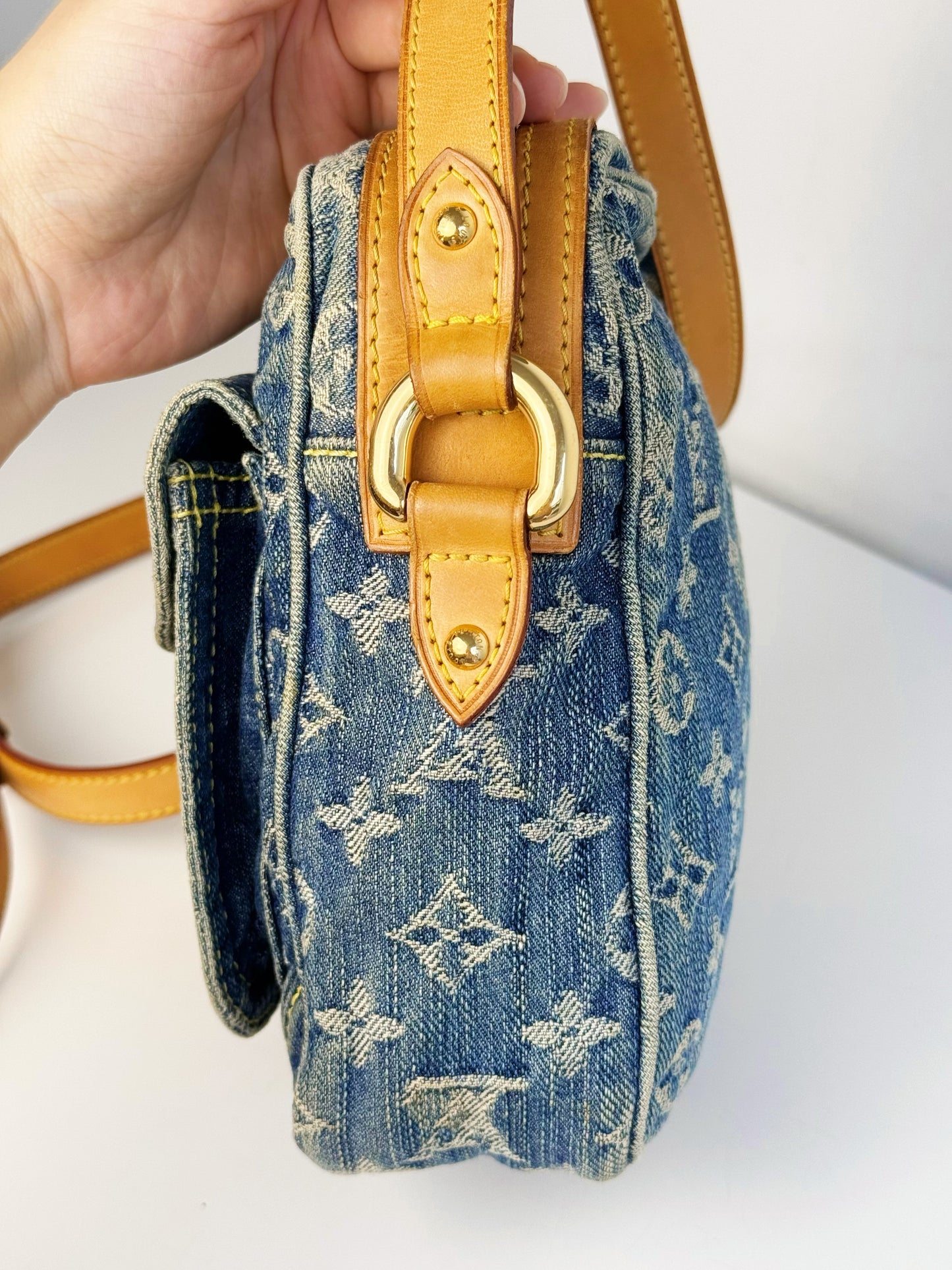 Louis Vuitton Vintage Denim Camera Crossbody Bag