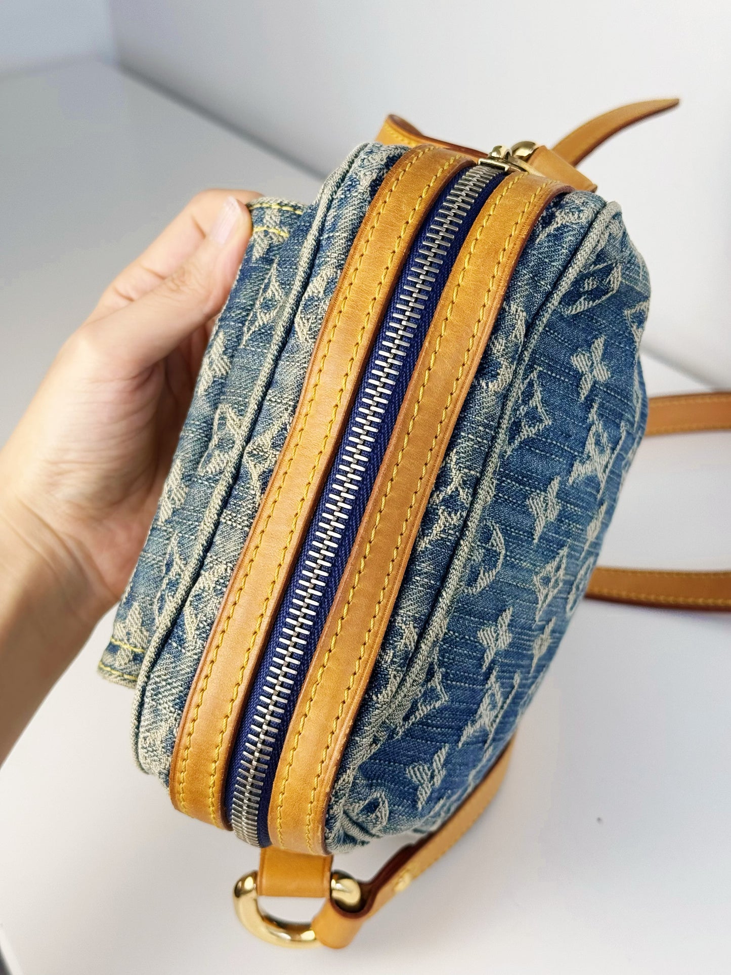 Louis Vuitton Vintage Denim Camera Crossbody Bag