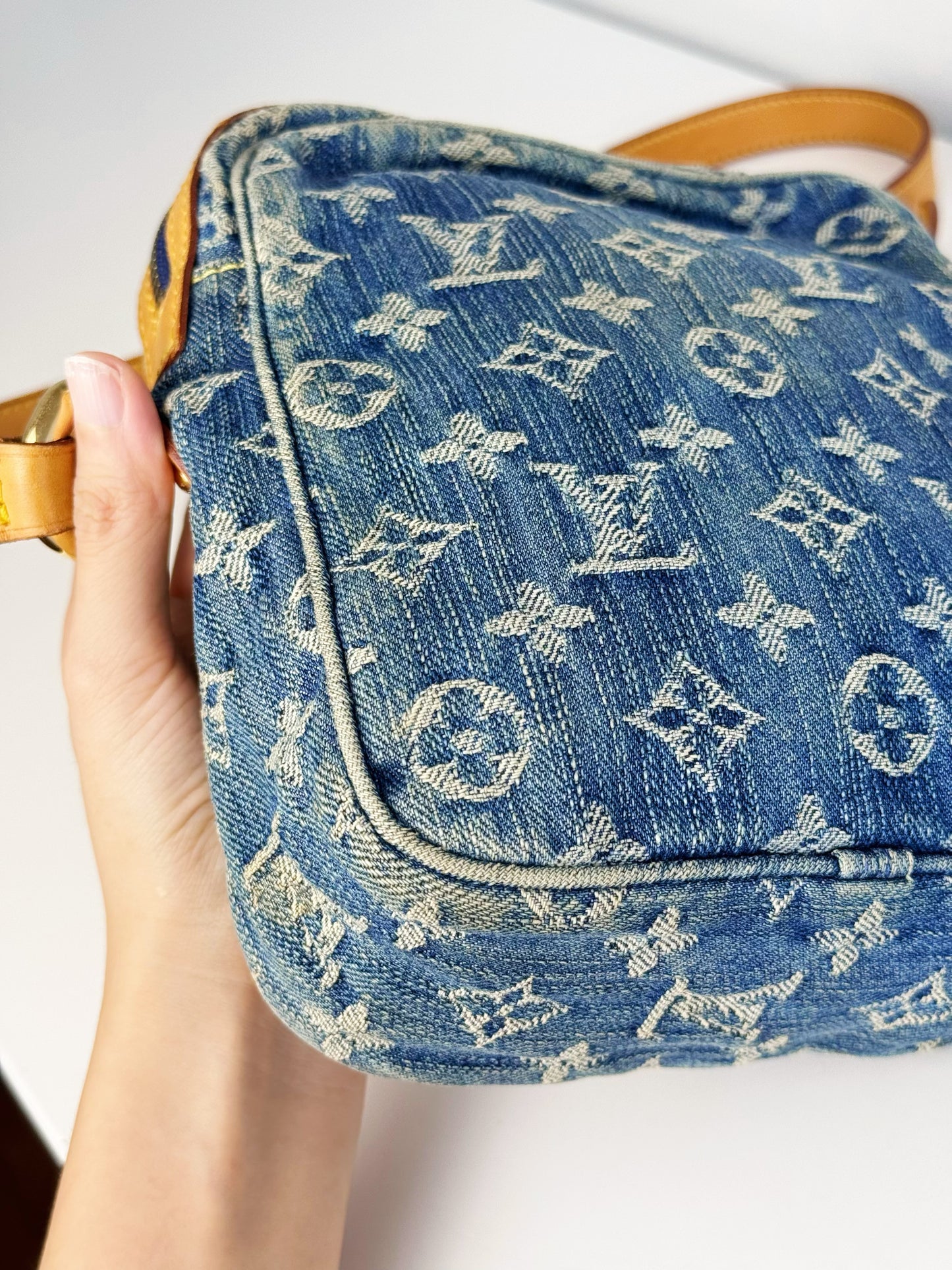 Louis Vuitton Vintage Denim Camera Crossbody Bag