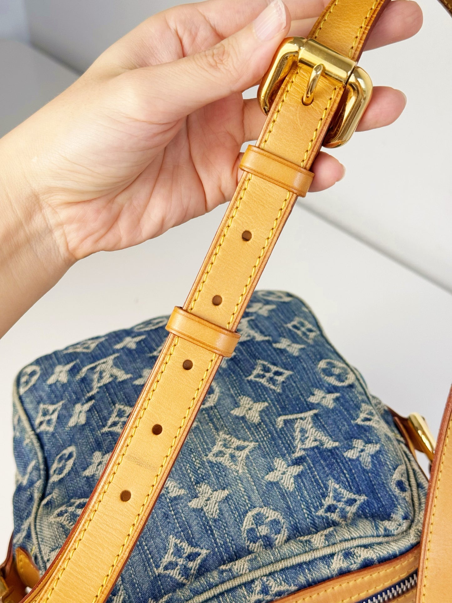Louis Vuitton Vintage Denim Camera Crossbody Bag
