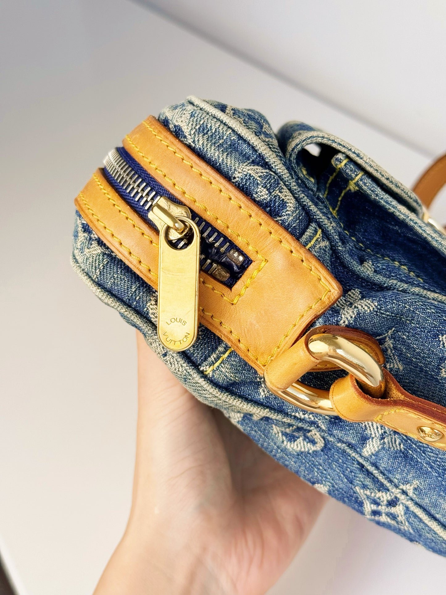 Louis Vuitton Vintage Denim Camera Crossbody Bag
