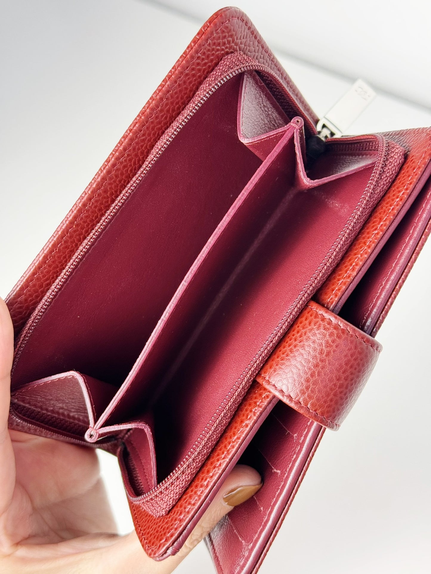 Chanel Red Caviar Skin Wallet