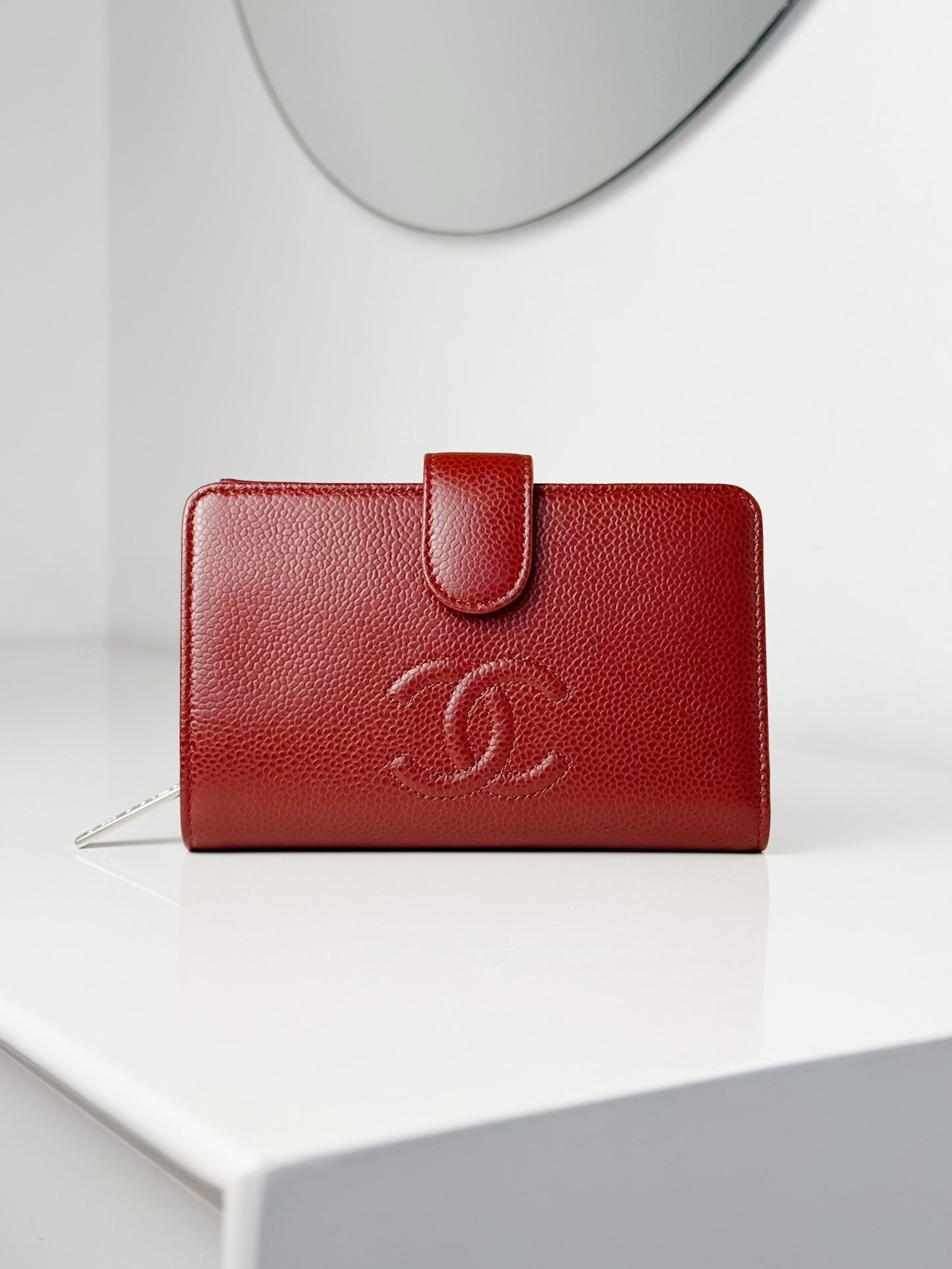 Chanel Red Caviar Skin Wallet