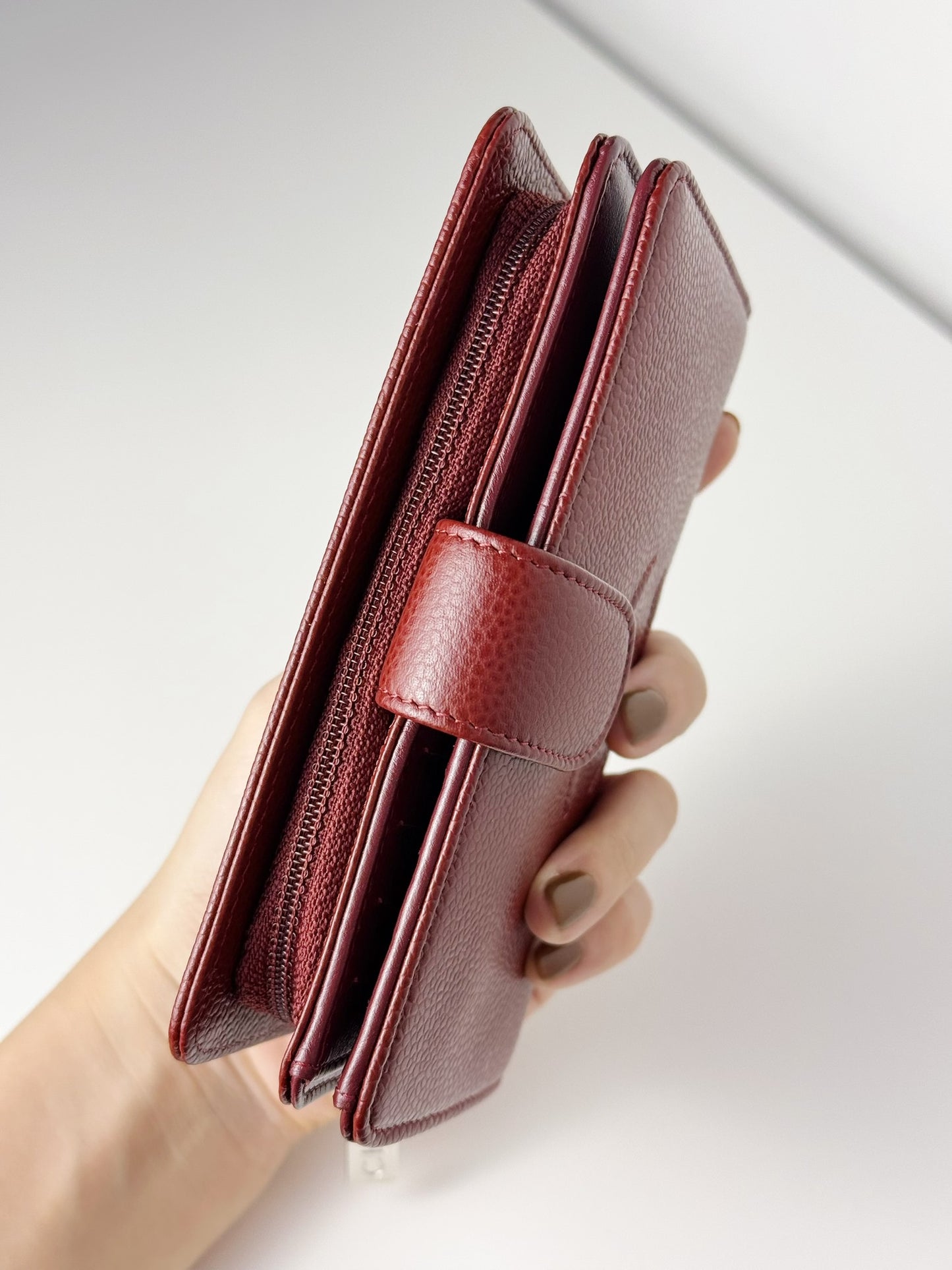 Chanel Red Caviar Skin Wallet