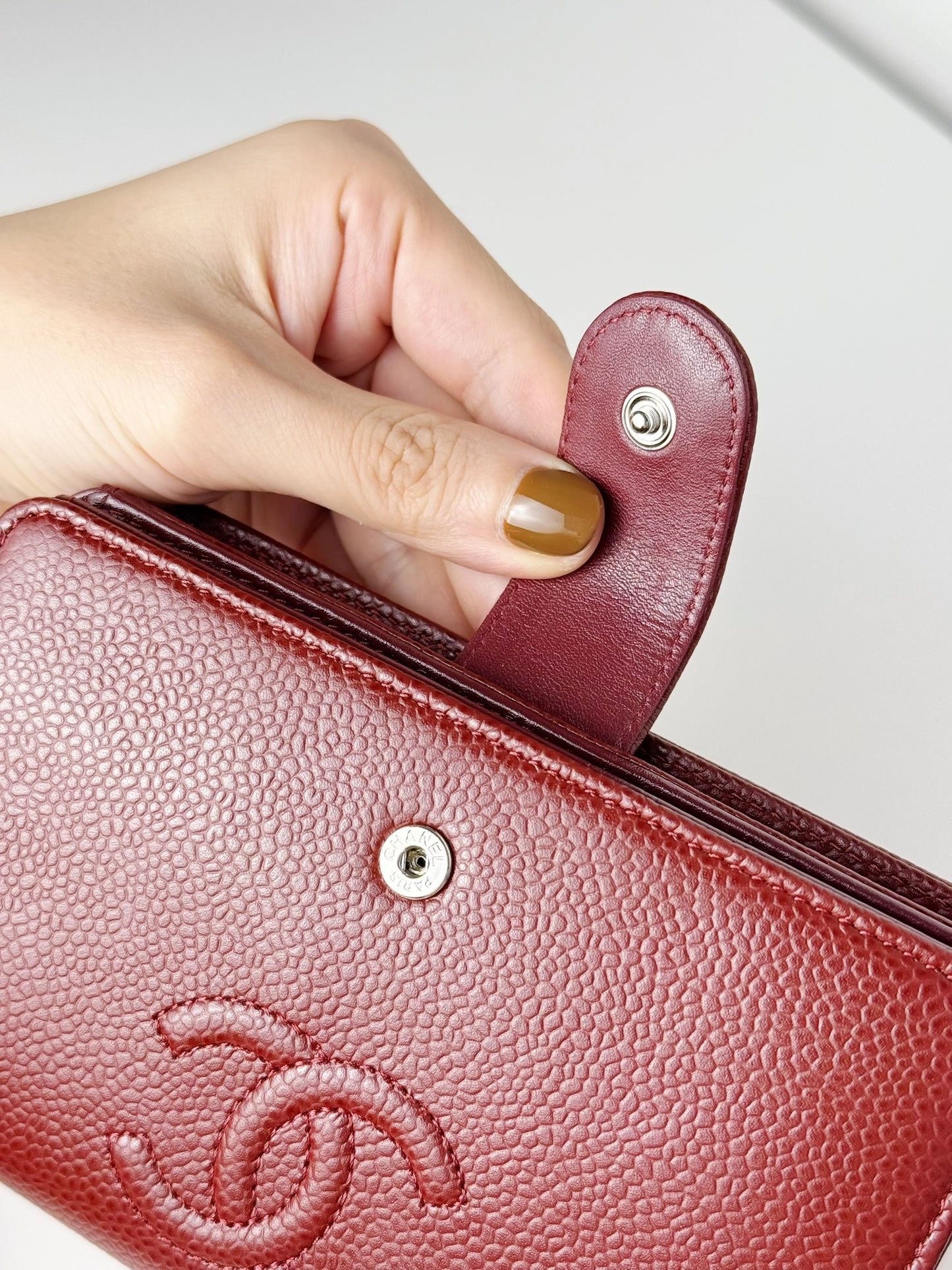 Chanel Red Caviar Skin Wallet