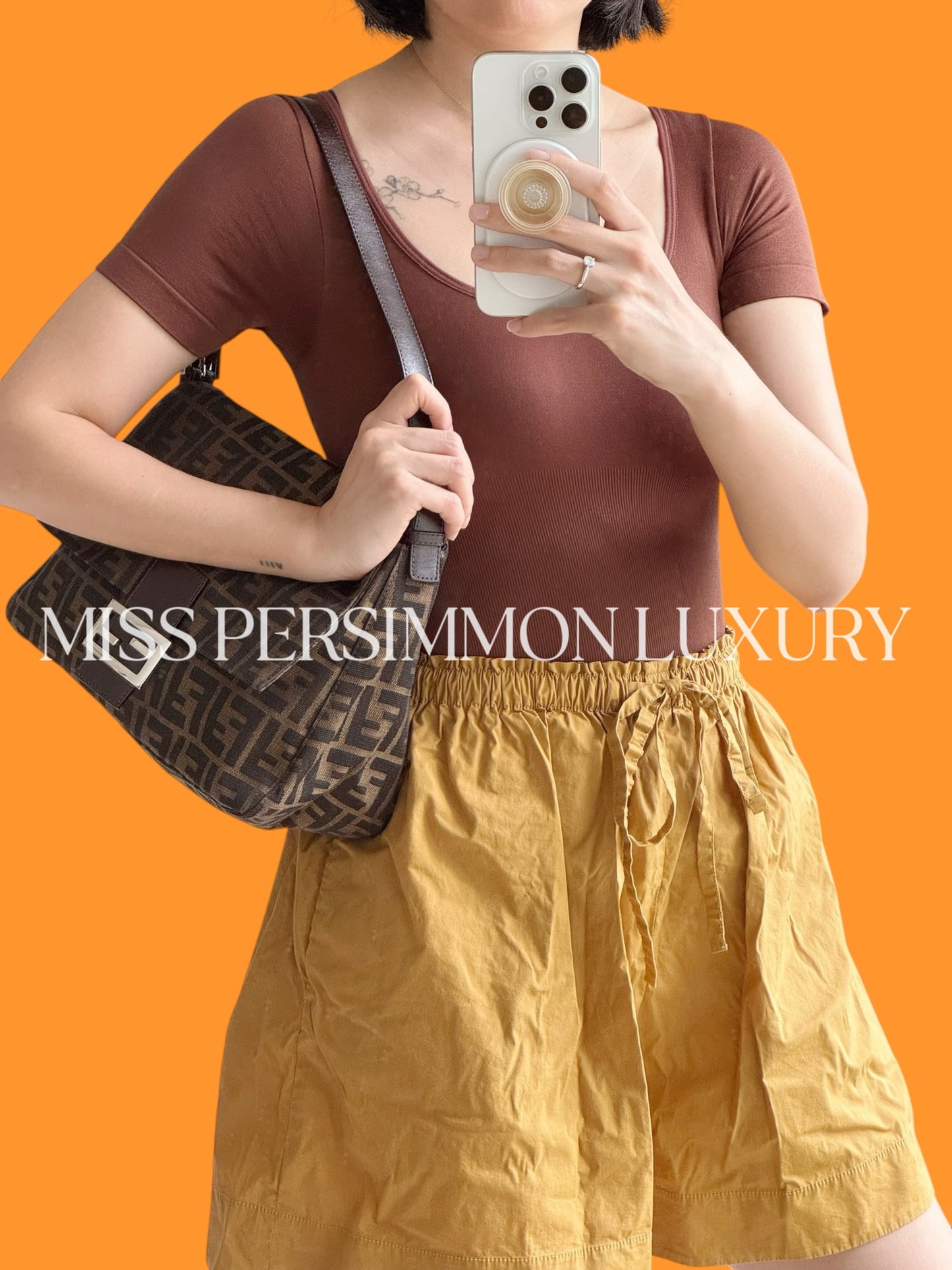 Fendi Vintage Zucca Mamma Baguette Shoulder Bag