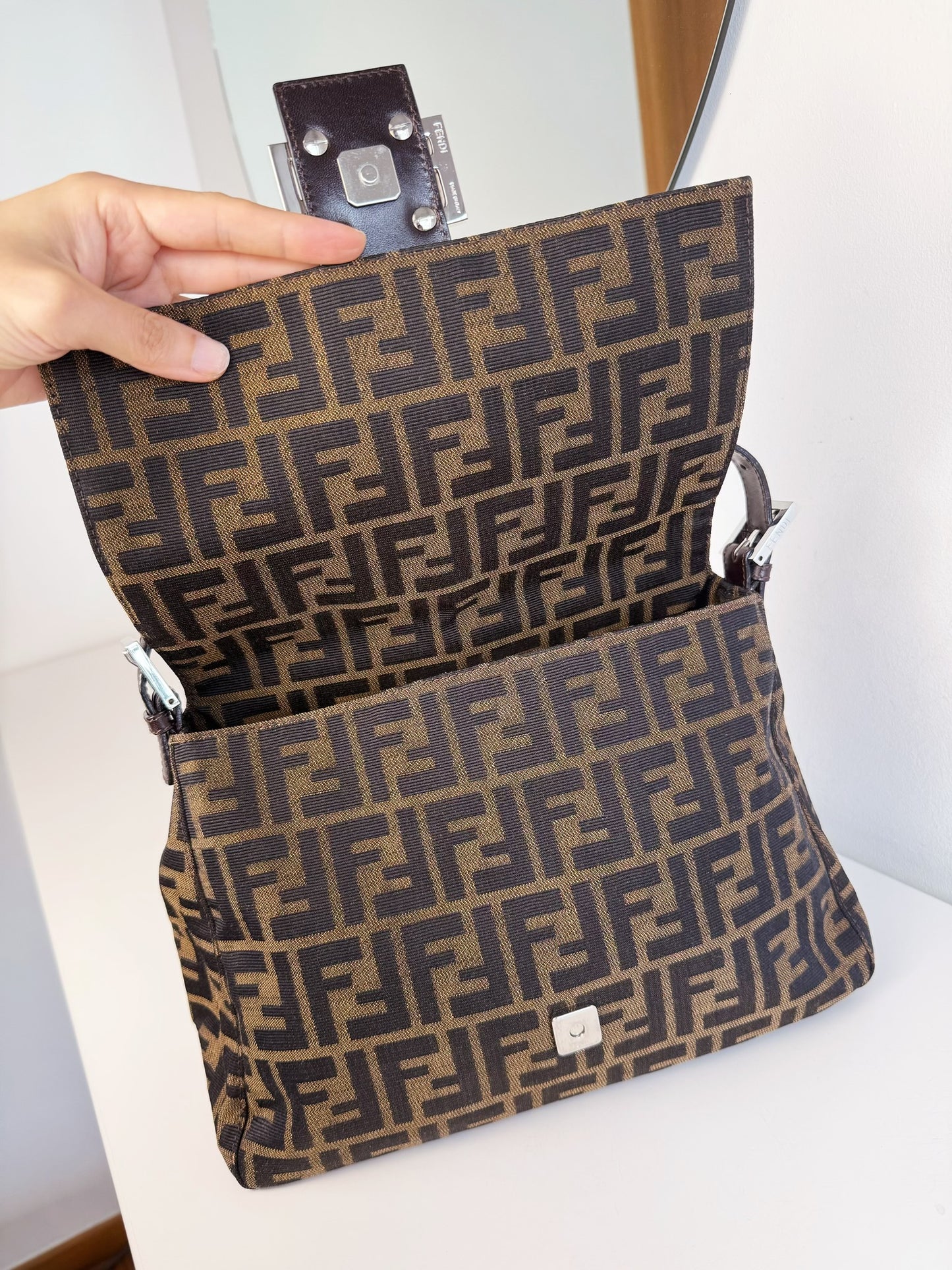 Fendi Vintage Zucca Mamma Baguette Shoulder Bag