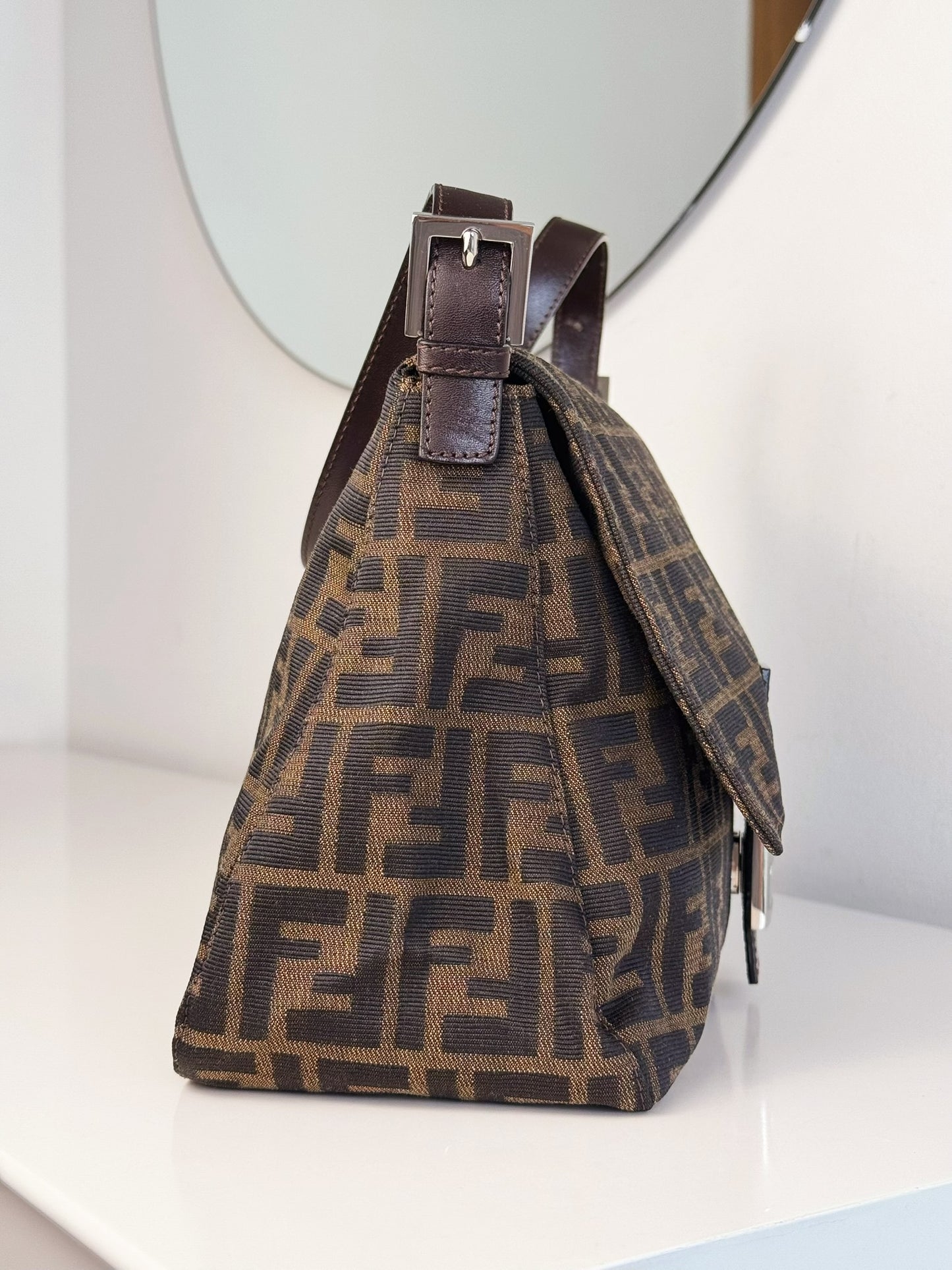 Fendi Vintage Zucca Mamma Baguette Shoulder Bag