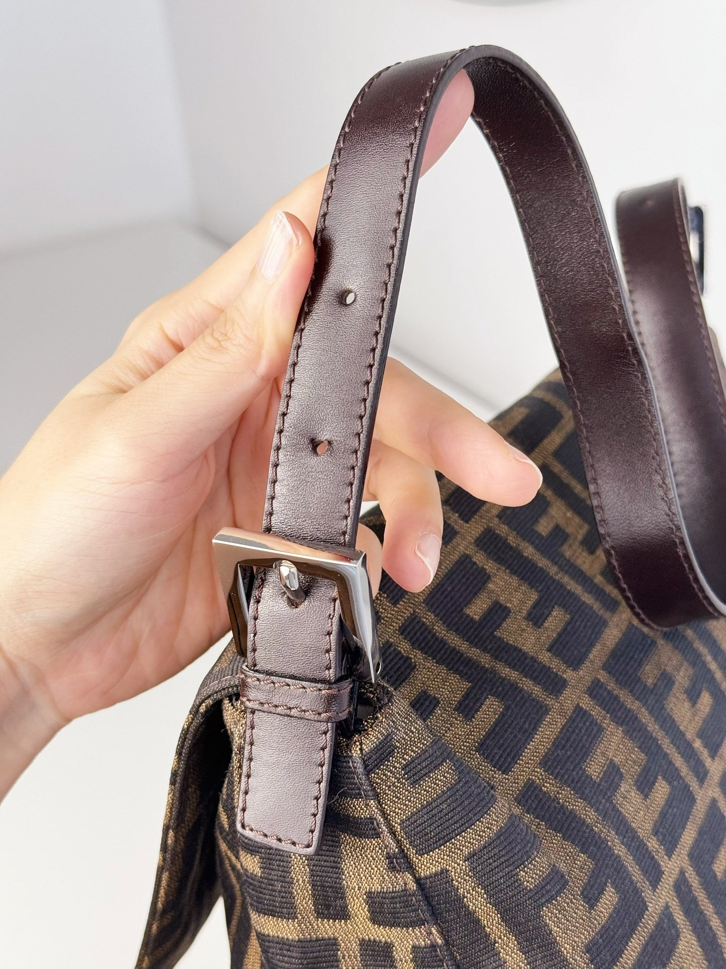 Fendi Vintage Zucca Mamma Baguette Shoulder Bag