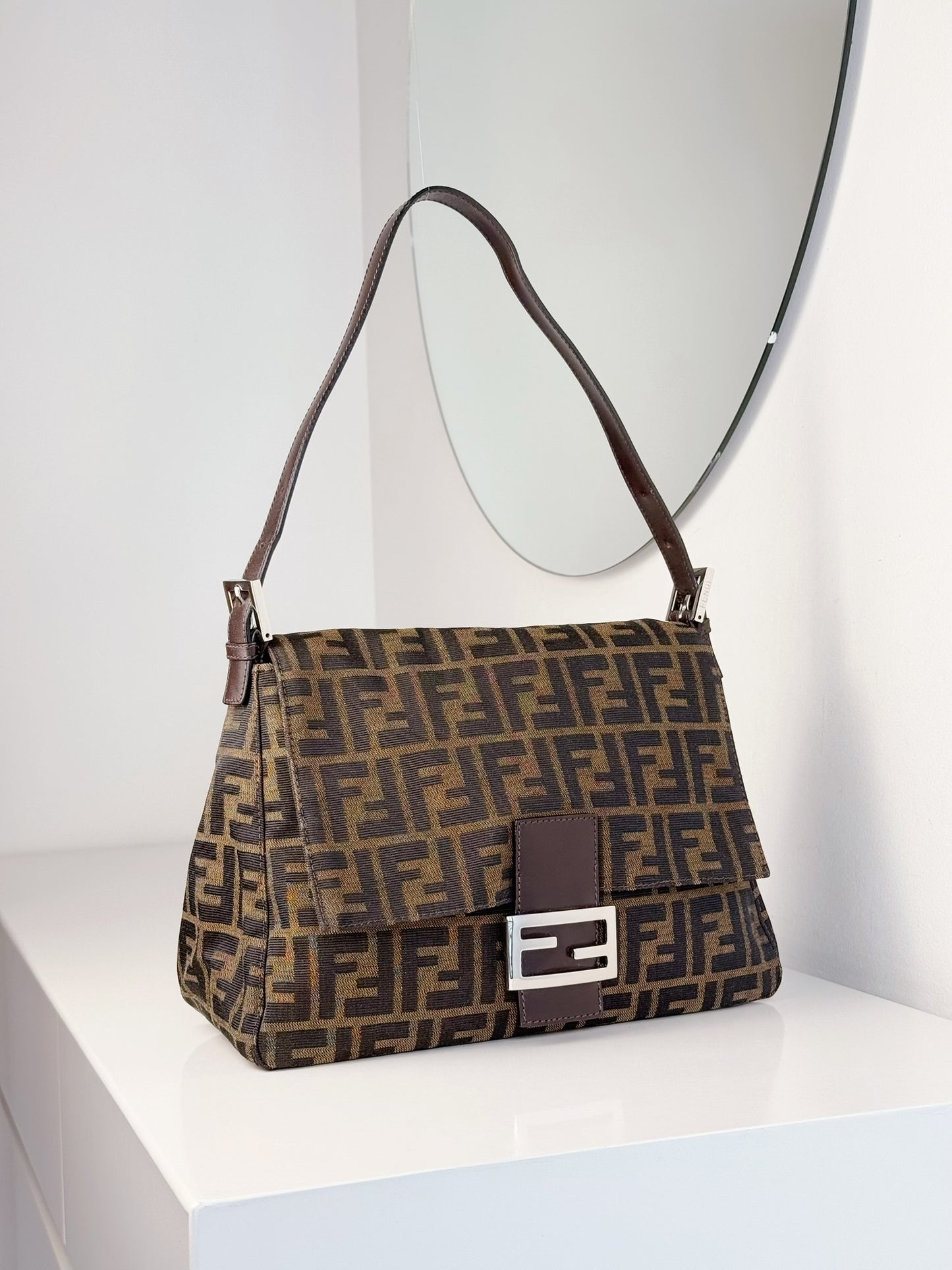 Fendi Vintage Zucca Mamma Baguette Shoulder Bag