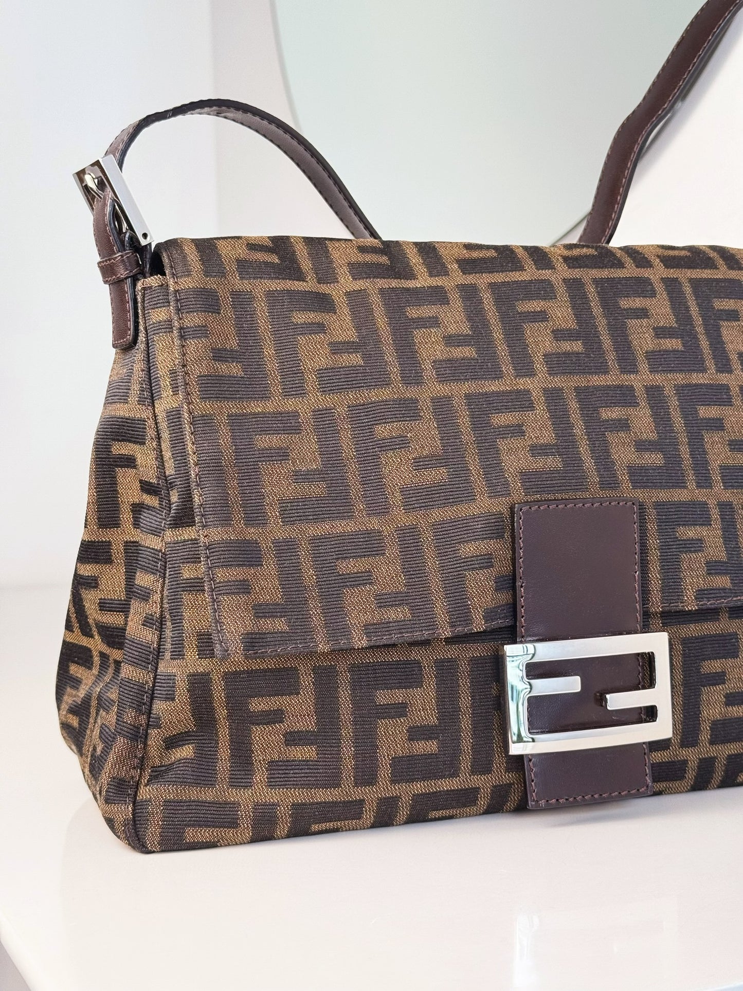Fendi Vintage Zucca Mamma Baguette Shoulder Bag