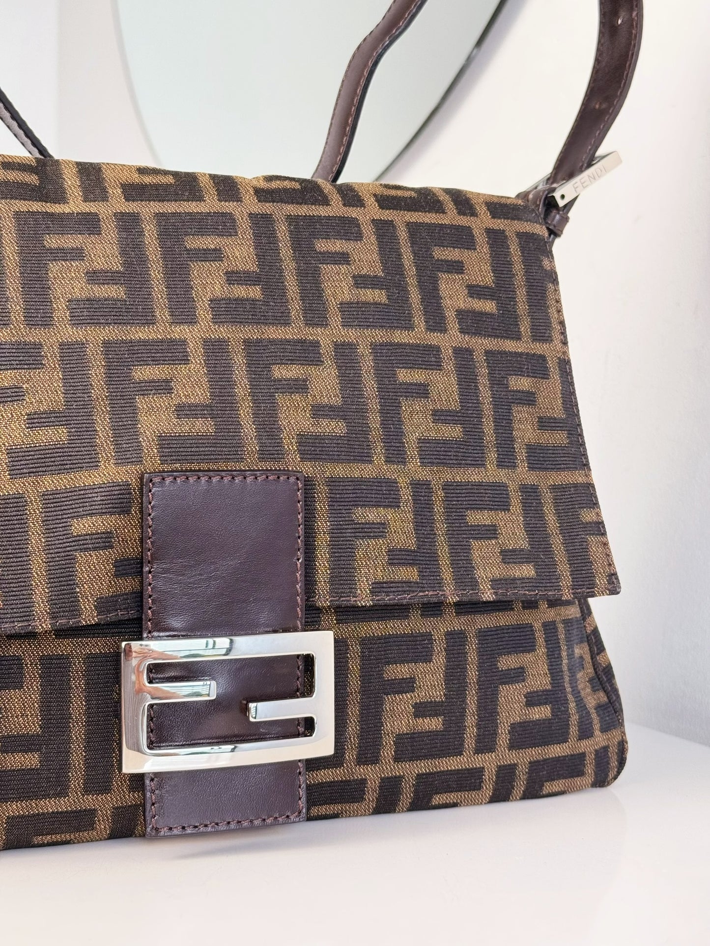 Fendi Vintage Zucca Mamma Baguette Shoulder Bag