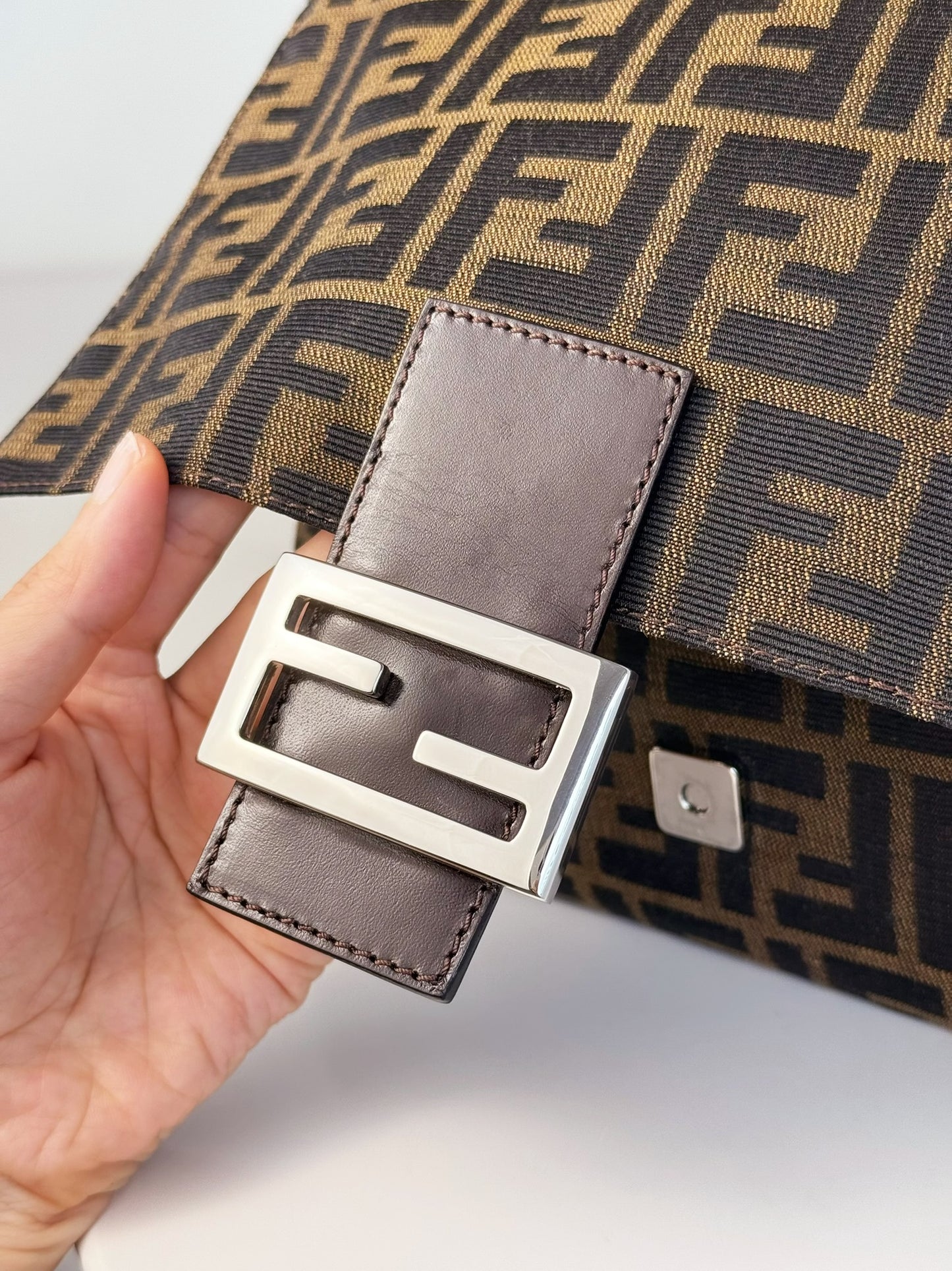 Fendi Vintage Zucca Mamma Baguette Shoulder Bag