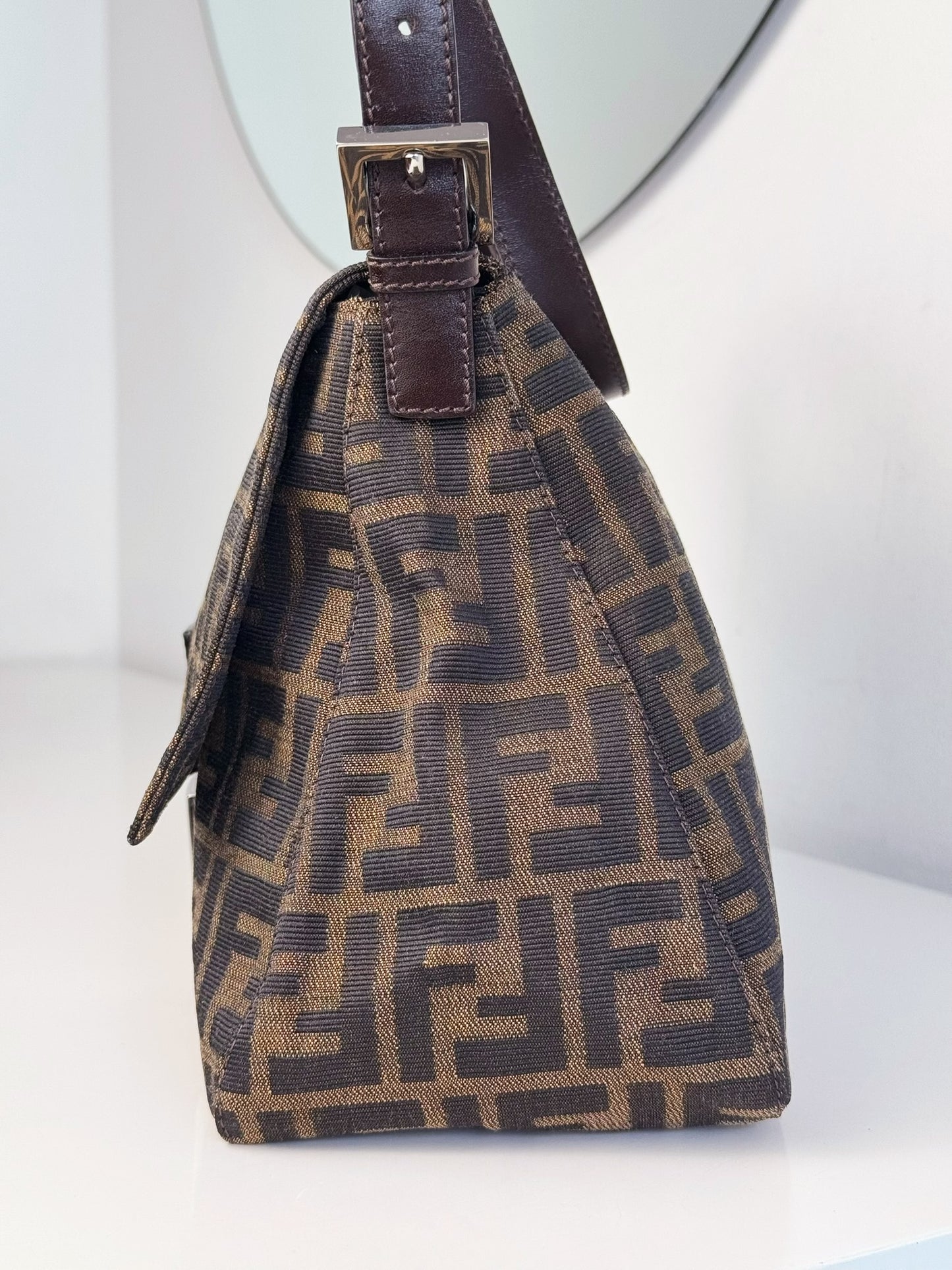 Fendi Vintage Zucca Mamma Baguette Shoulder Bag