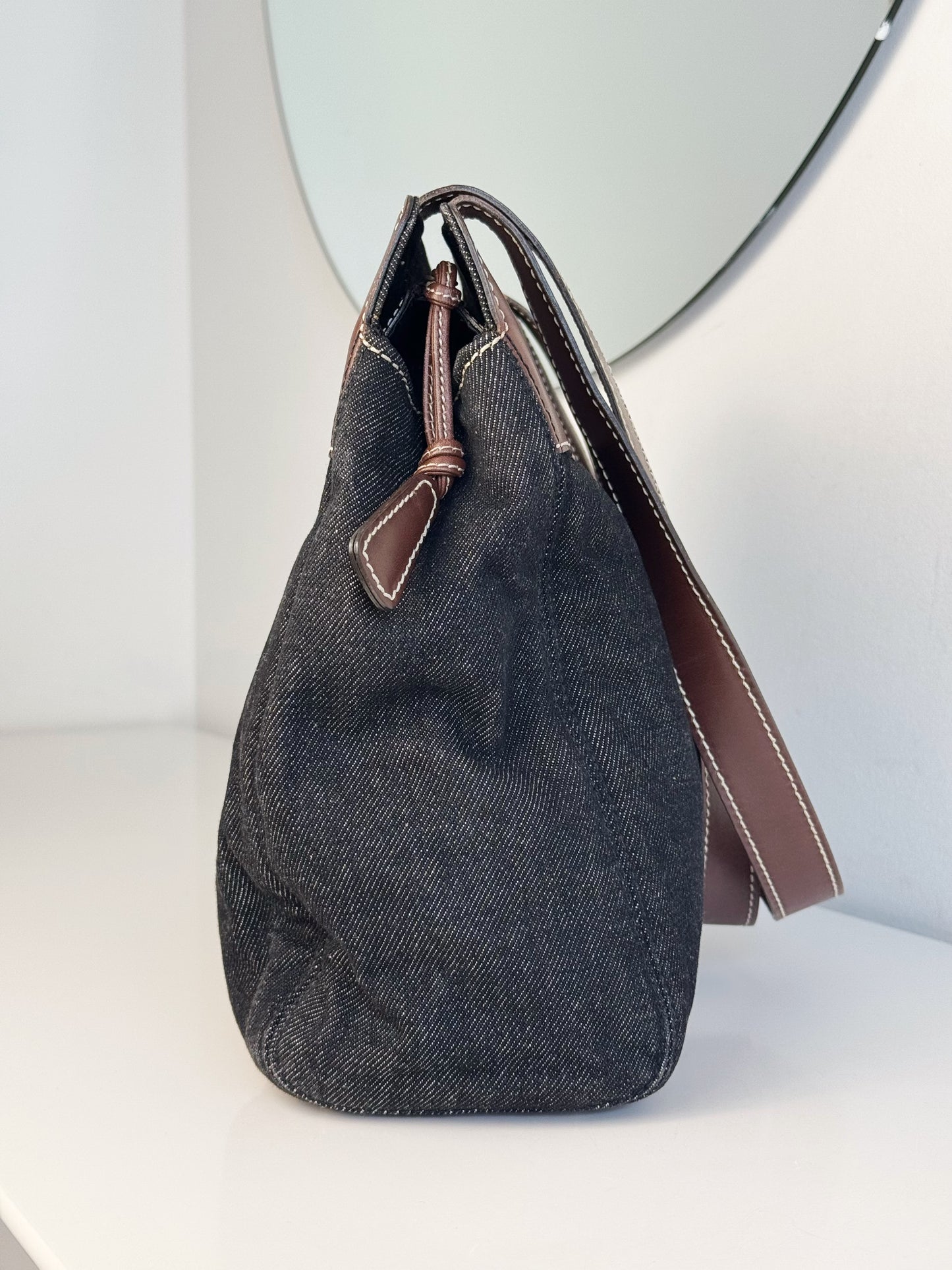 Chanel Vintage Denim Tote Shoulder Bag