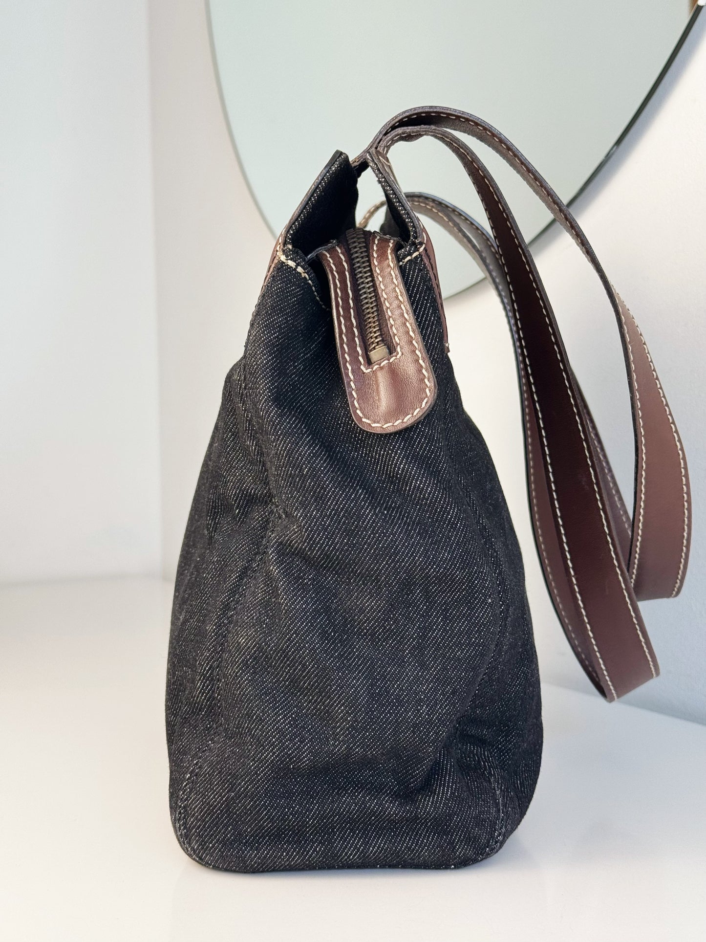 Chanel Vintage Denim Tote Shoulder Bag