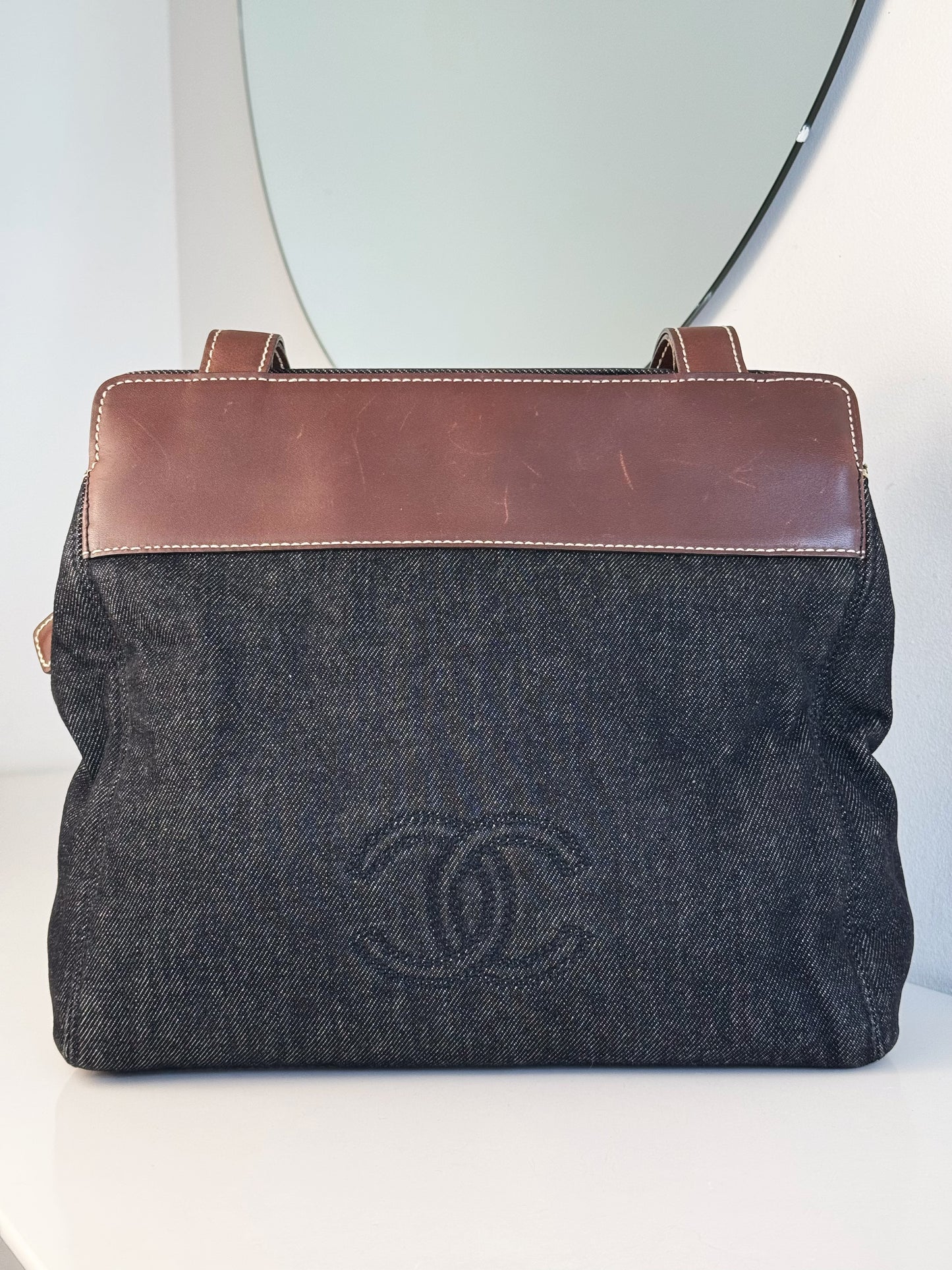 Chanel Vintage Denim Tote Shoulder Bag