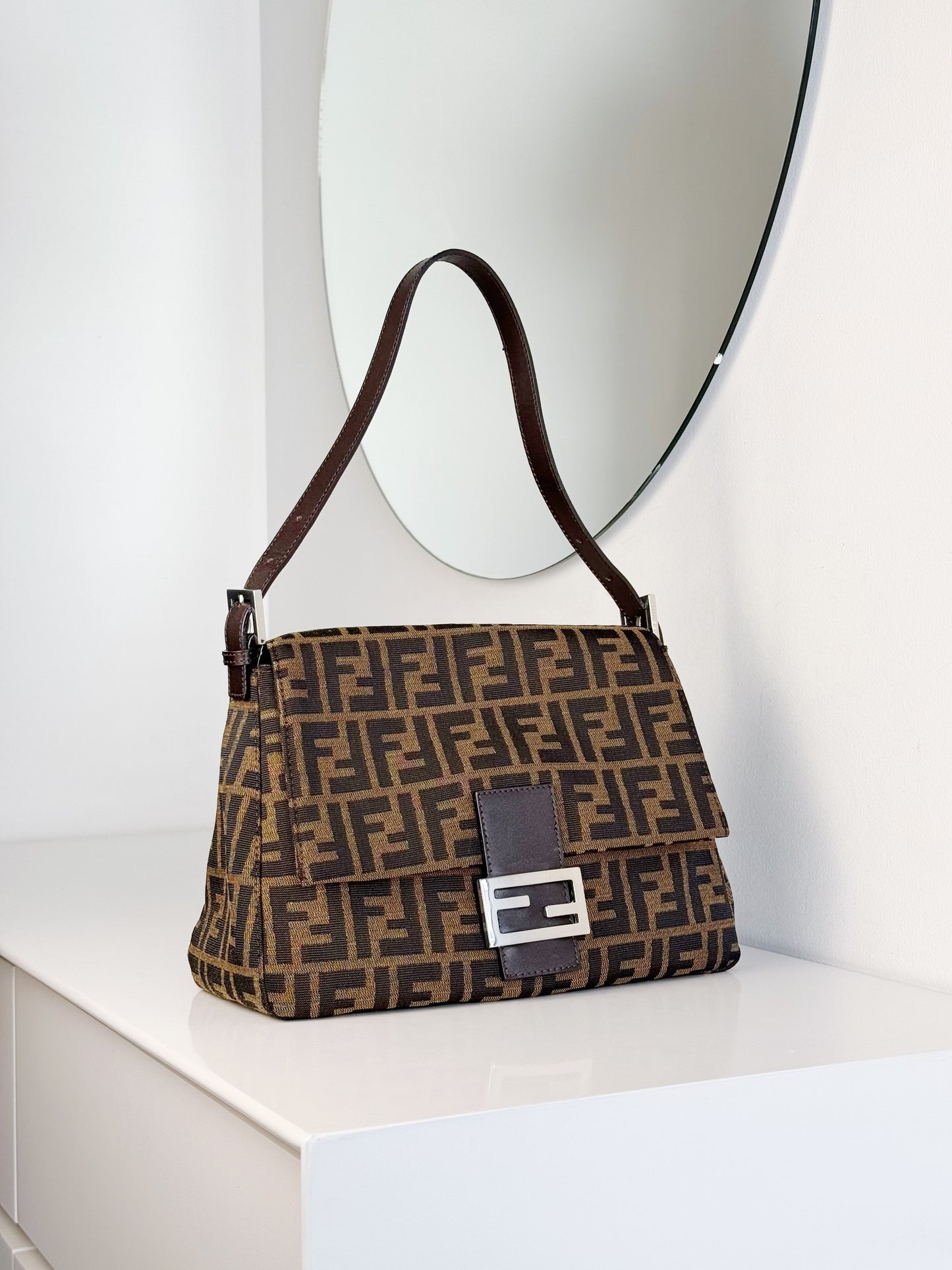 Fendi Vintage Zucca Mamma Baguette Shoulder Bag