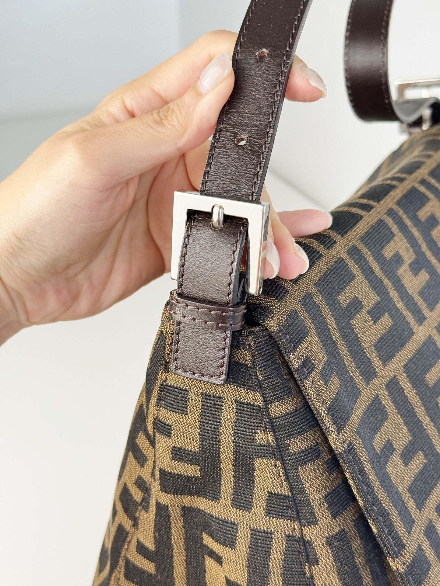 Fendi Vintage Zucca Mamma Baguette Shoulder Bag