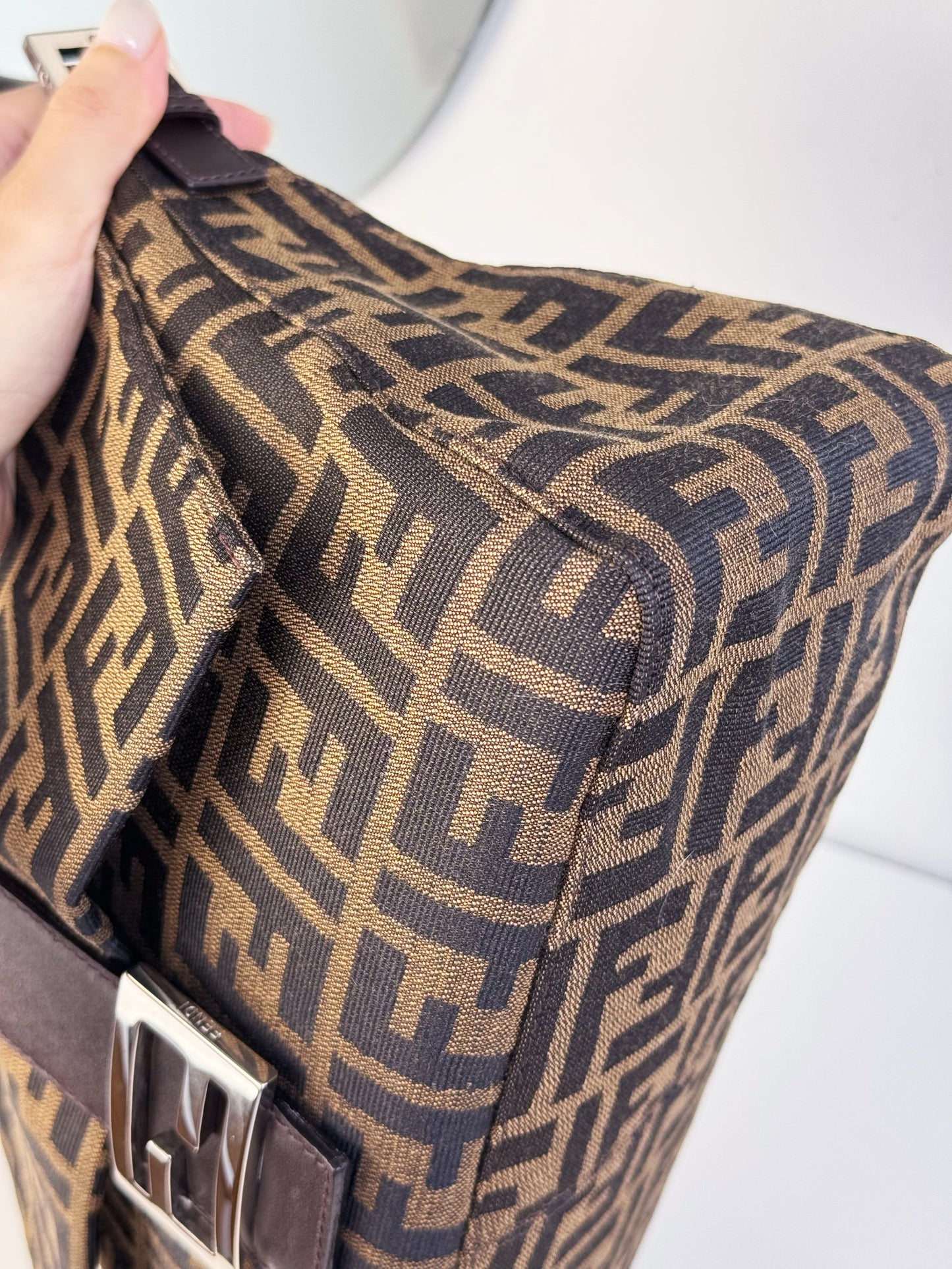 Fendi Vintage Zucca Mamma Baguette Shoulder Bag