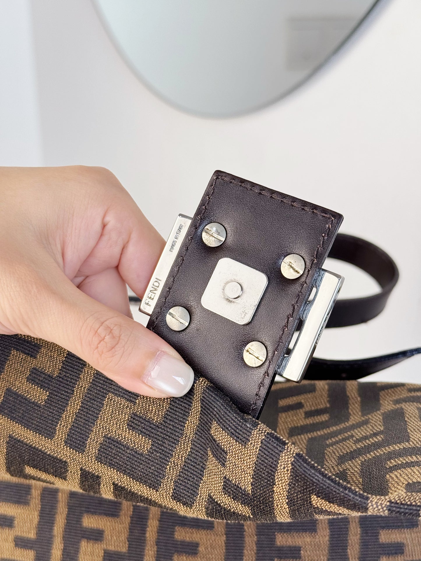 Fendi Vintage Zucca Mamma Baguette Shoulder Bag