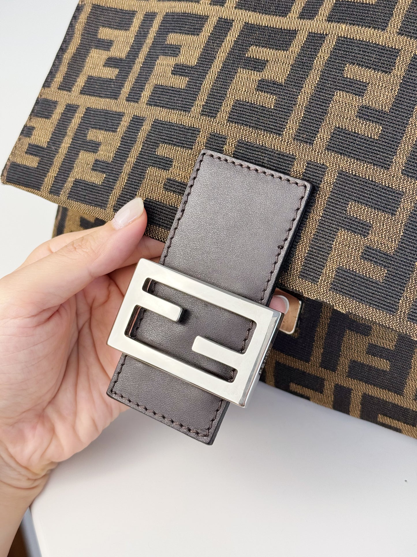 Fendi Vintage Zucca Mamma Baguette Shoulder Bag