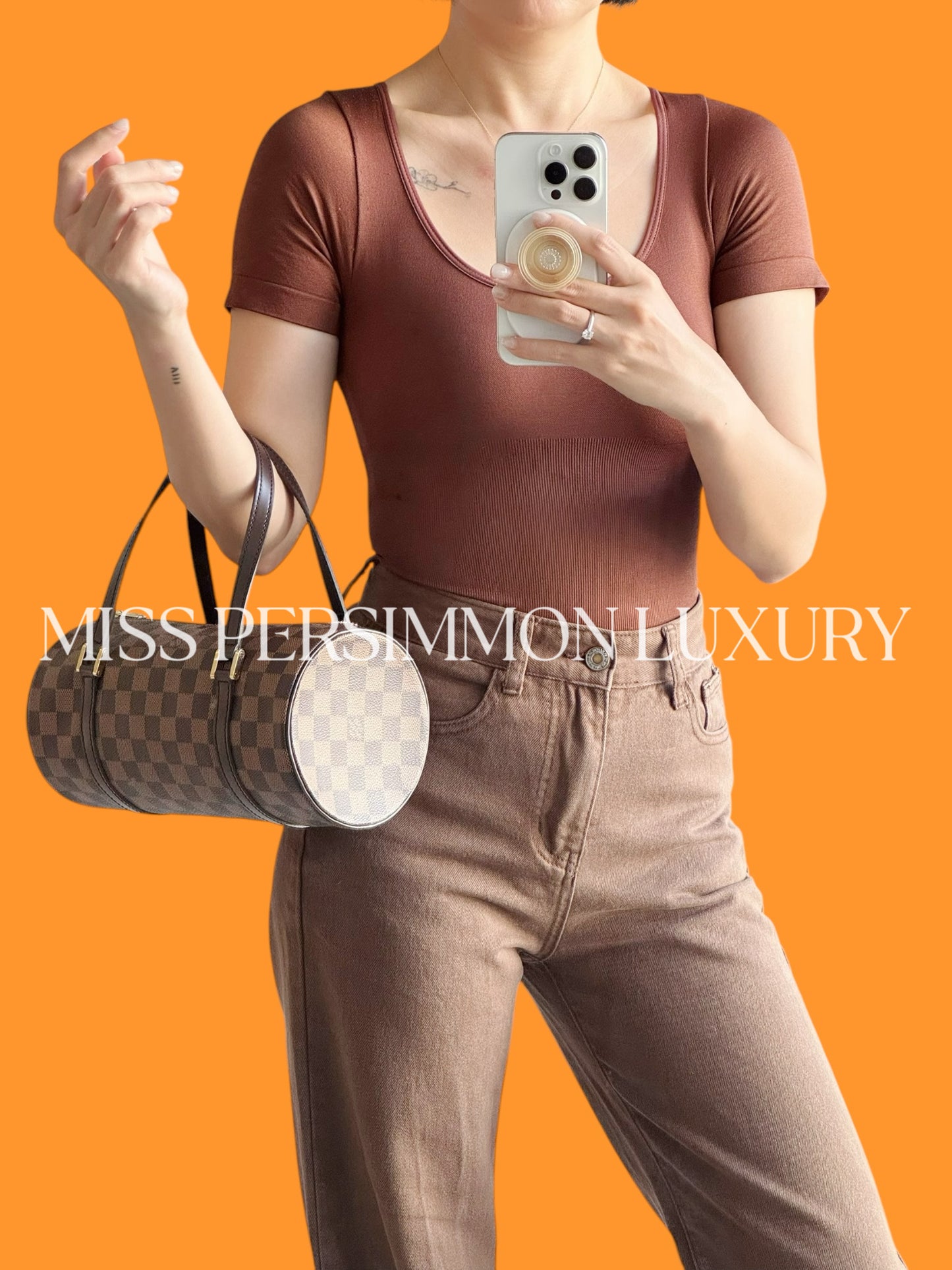 Louis Vuitton Vintage Damier Papillon 26 Handbag Bag