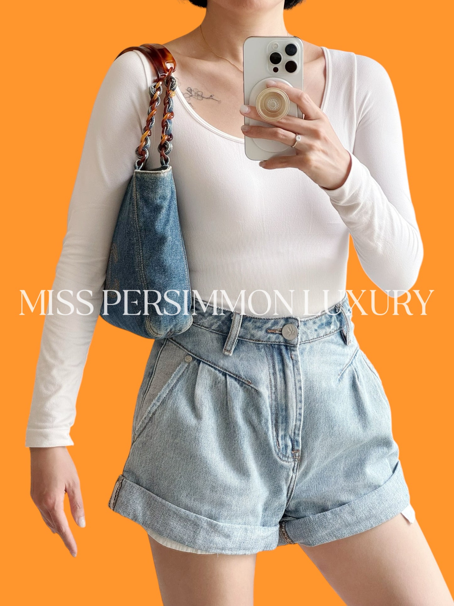 Chanel Vintage Denim Coco Mark Shoulder Tote Bag
