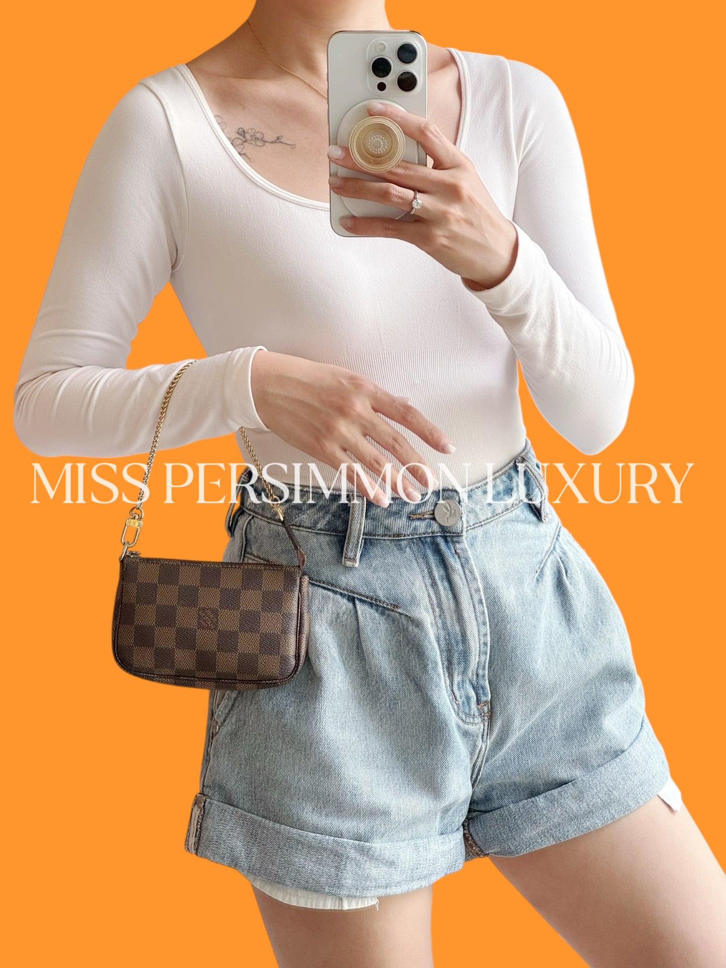 Louis Vuitton Vintage Damier Mini Pochette Accessoires Shoulder Crossbody Bag