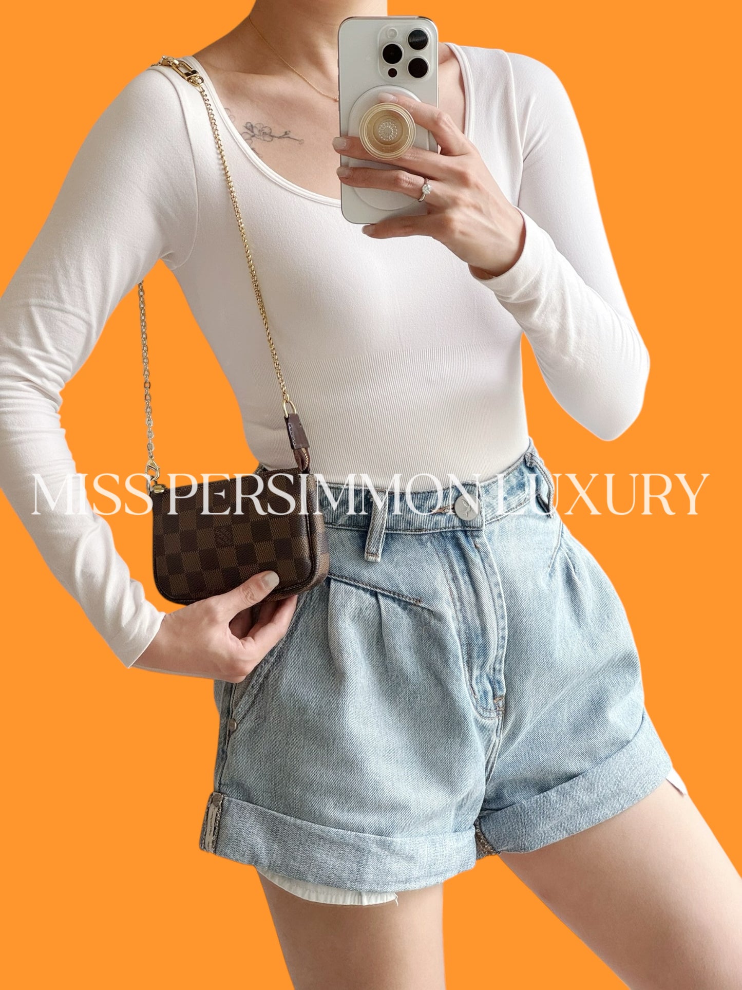 Louis Vuitton Vintage Damier Mini Pochette Accessoires Shoulder Crossbody Bag