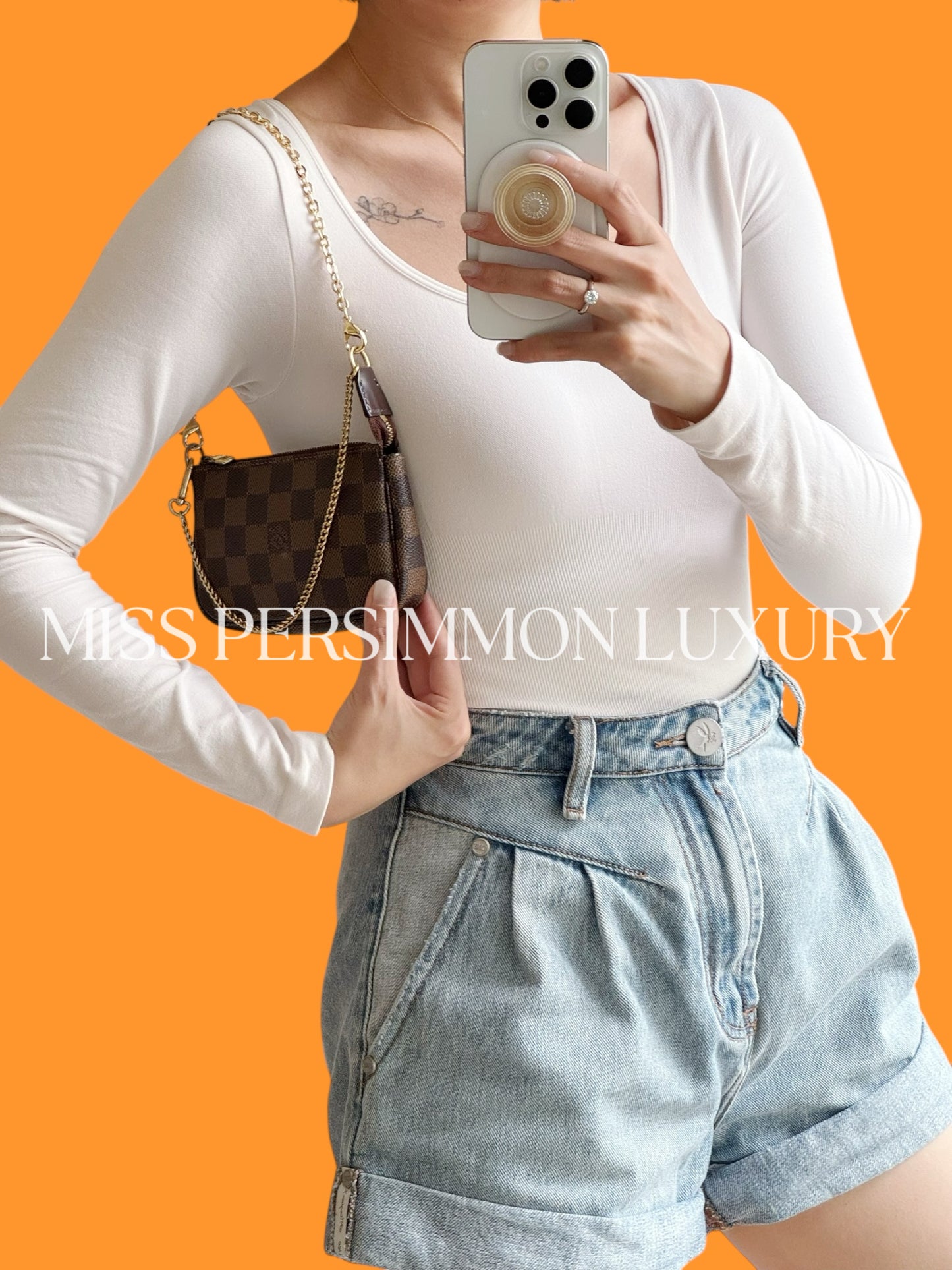 Louis Vuitton Vintage Damier Mini Pochette Accessoires Shoulder Crossbody Bag