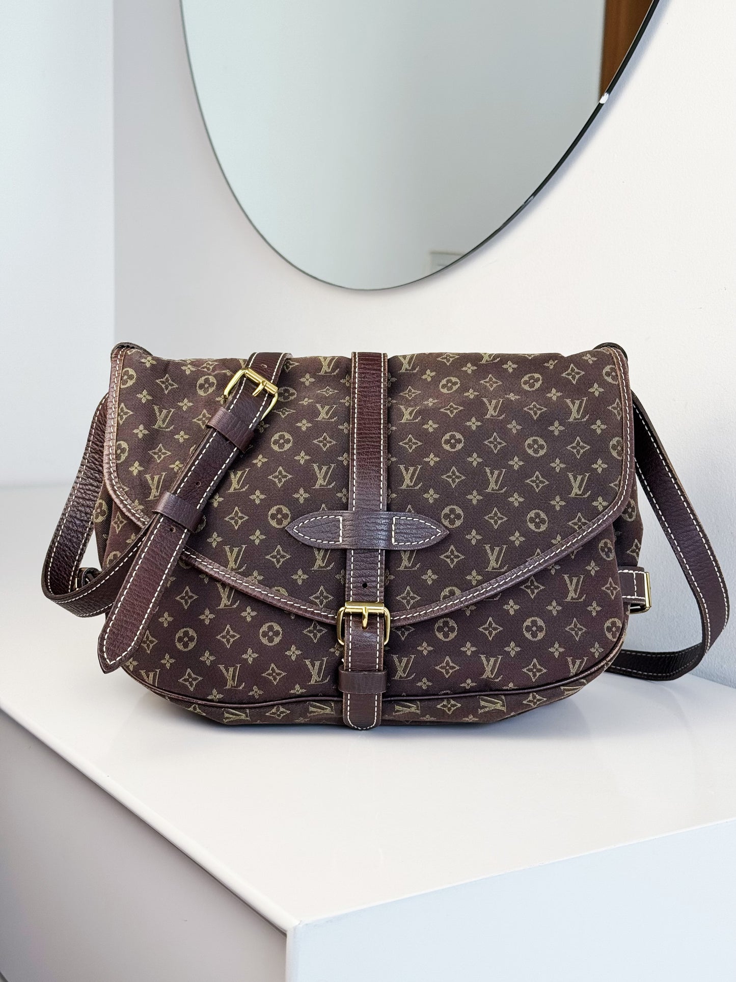 Louis Vuitton Vintage Denim Saumur 30 Shoulder Crossbody Bag