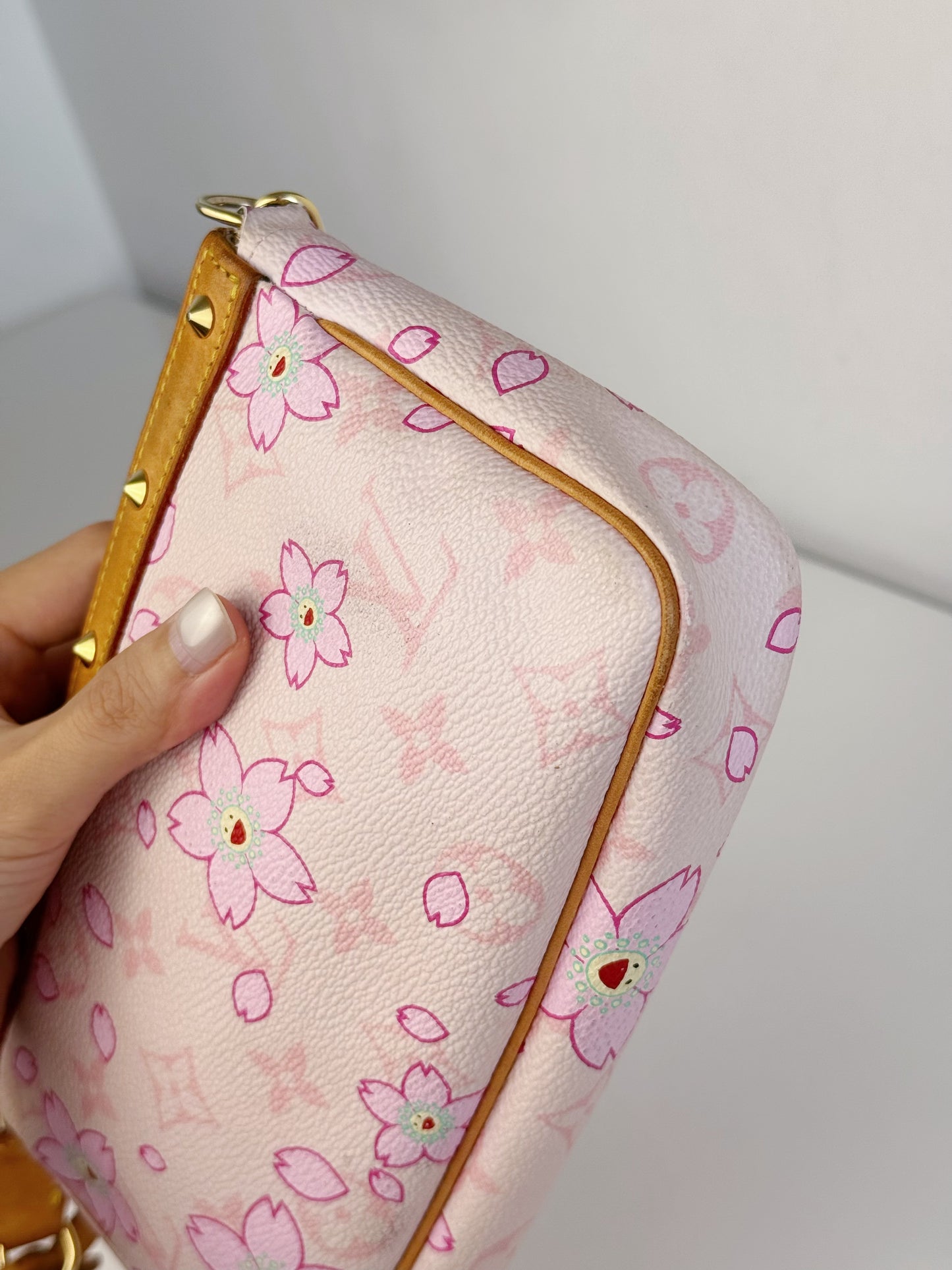Louis Vuitton Murakami Takashi Limited Edition Cherry Blossom Pochette Accessoires Shoulder Crossbody Bag