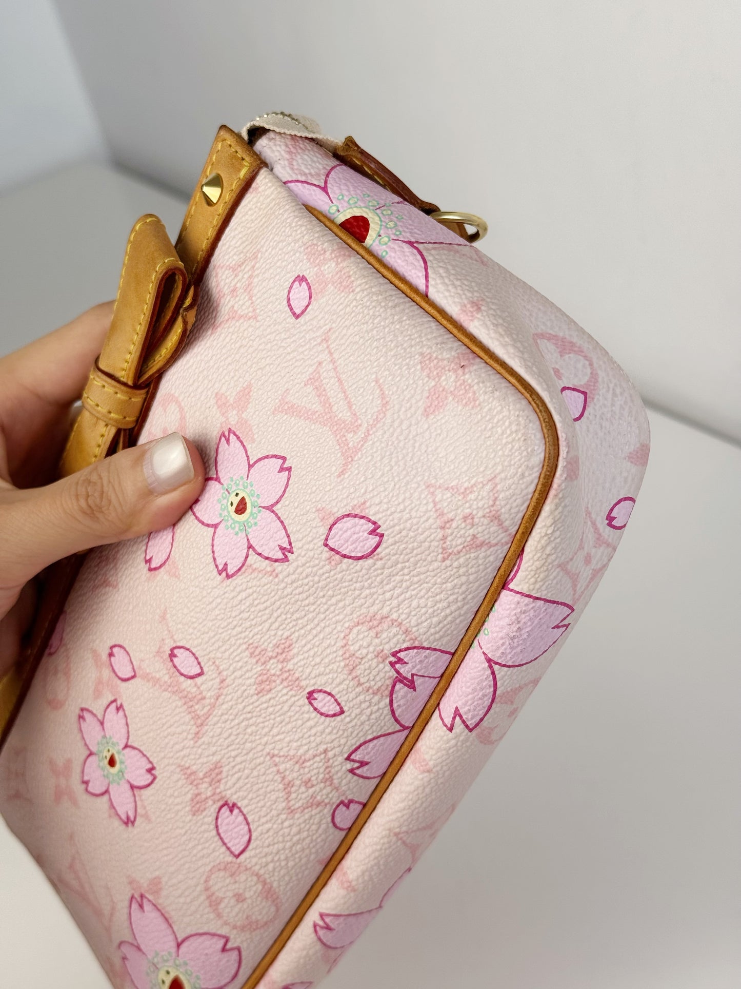 Louis Vuitton Murakami Takashi Limited Edition Cherry Blossom Pochette Accessoires Shoulder Crossbody Bag