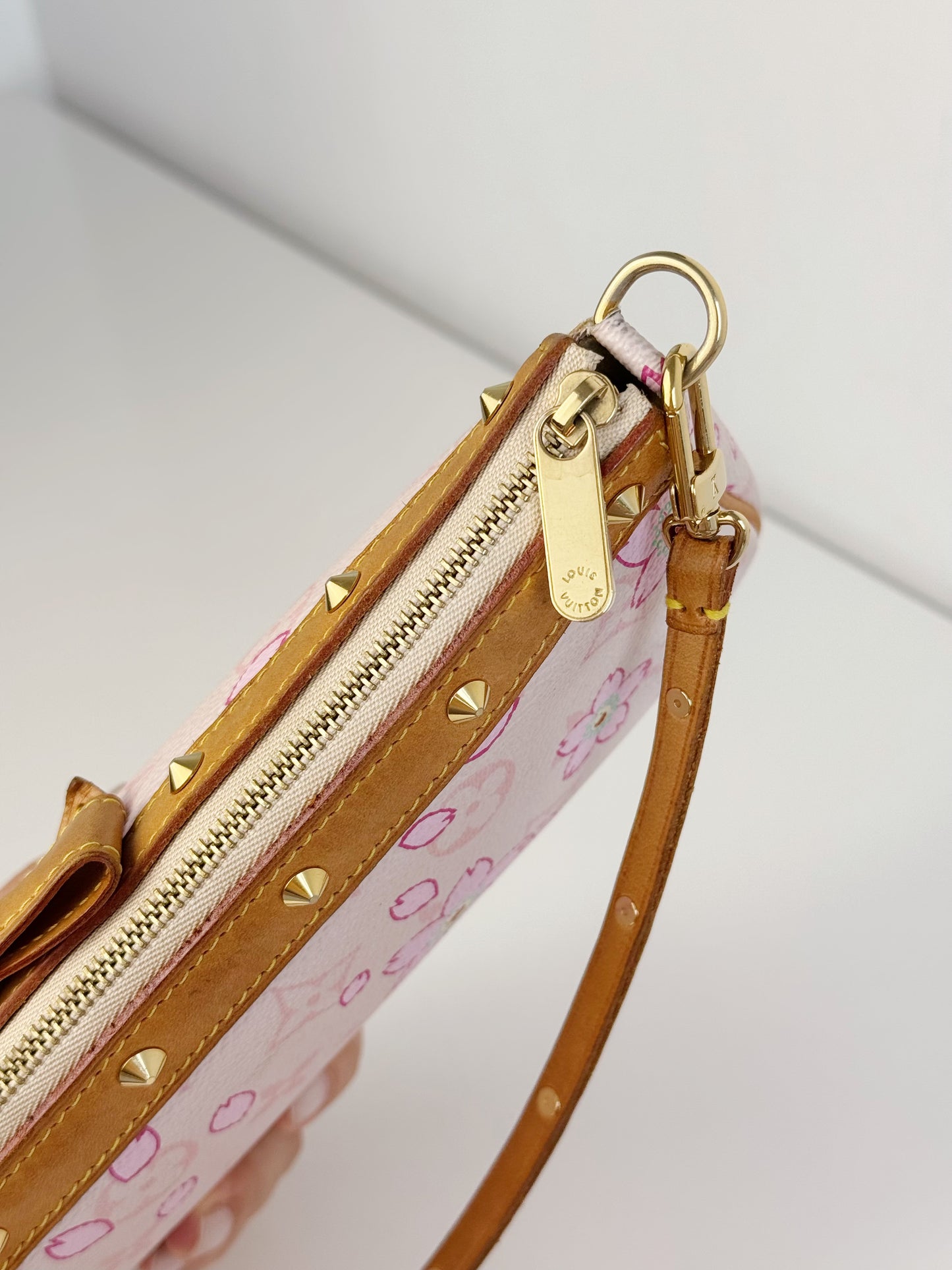 Louis Vuitton Murakami Takashi Limited Edition Cherry Blossom Pochette Accessoires Shoulder Crossbody Bag