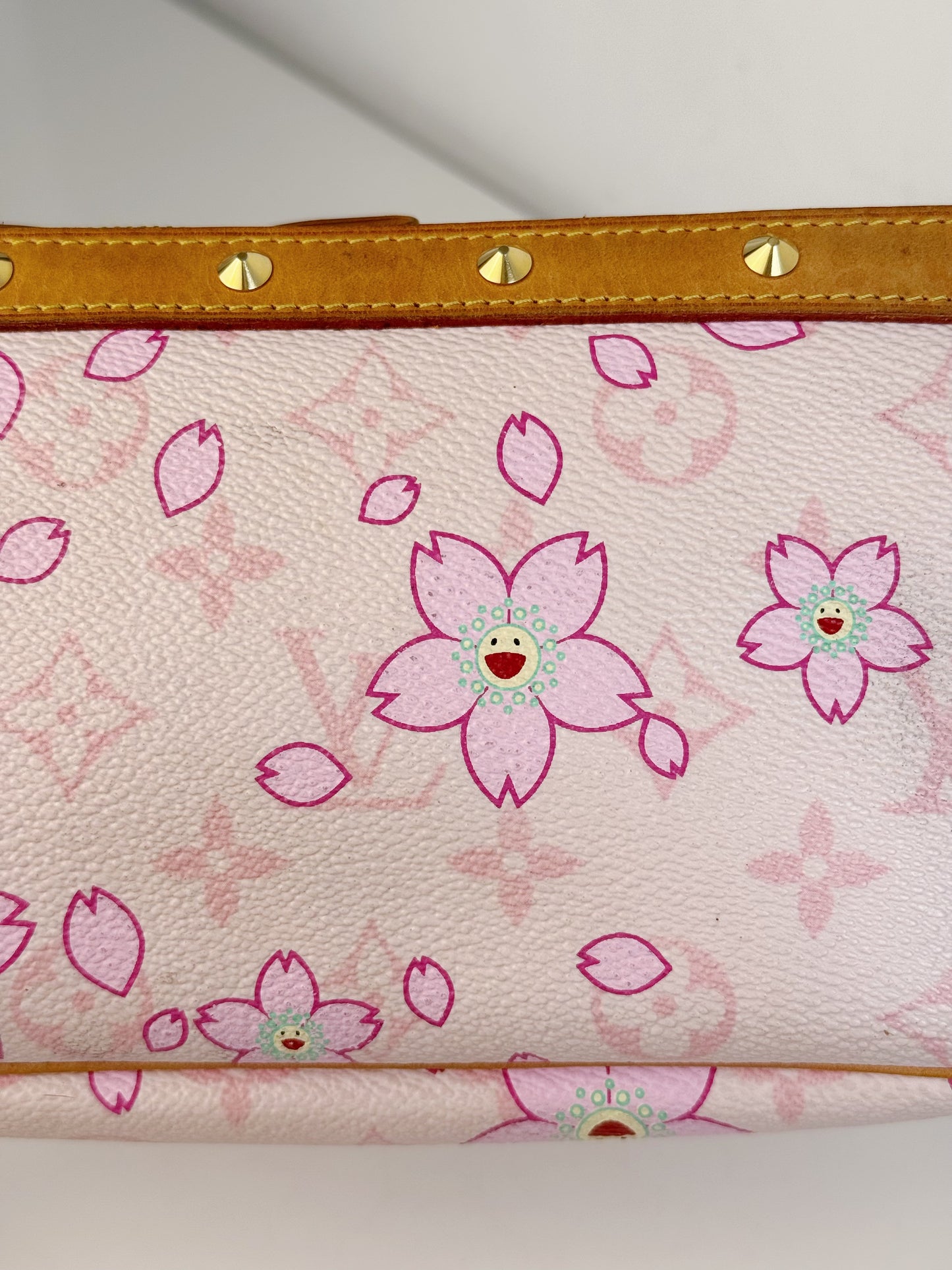 Louis Vuitton Murakami Takashi Limited Edition Cherry Blossom Pochette Accessoires Shoulder Crossbody Bag